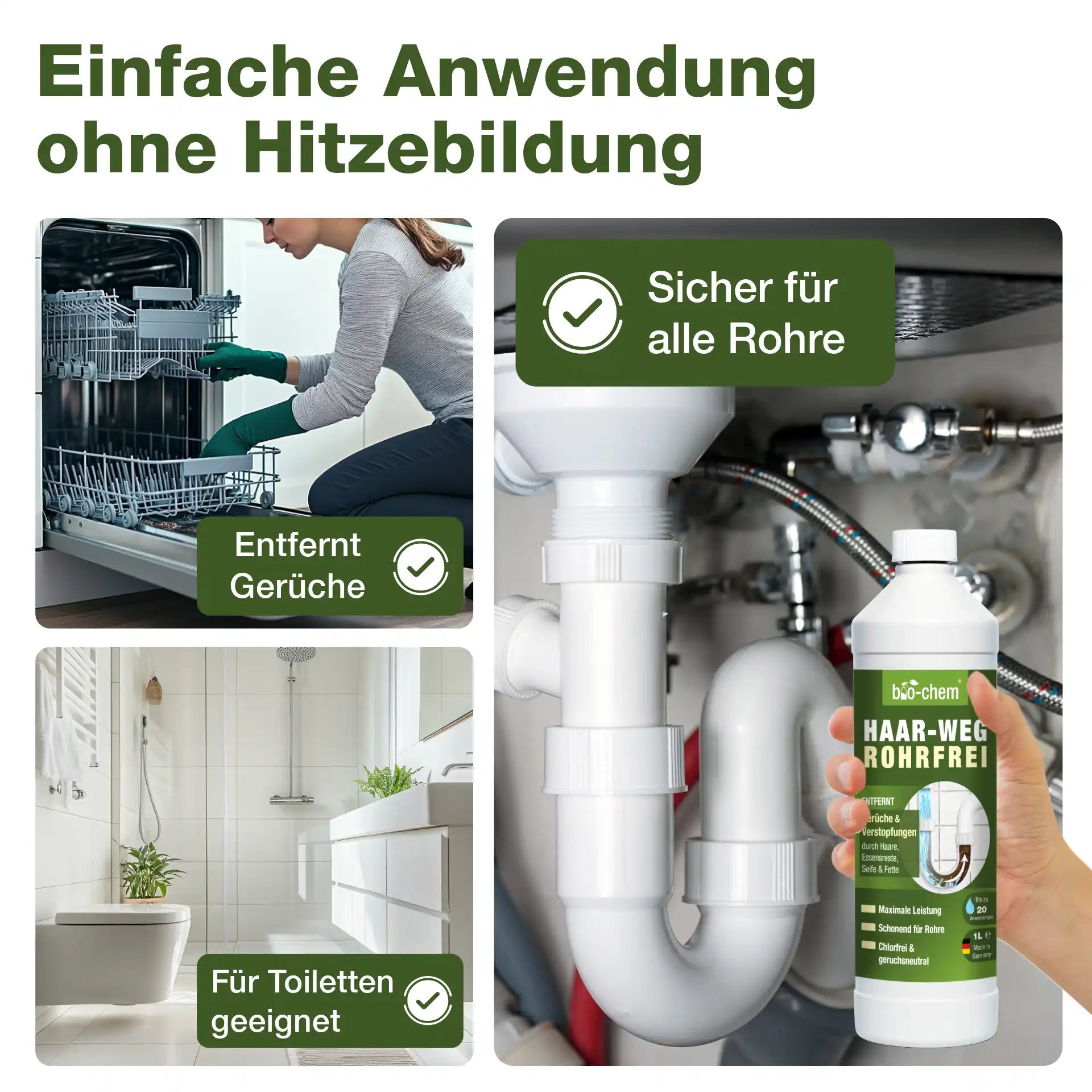 Haar-Weg Rohrfrei gegen Verstopfungen durch Haare, Seife & Fette – Artikel 9000192
