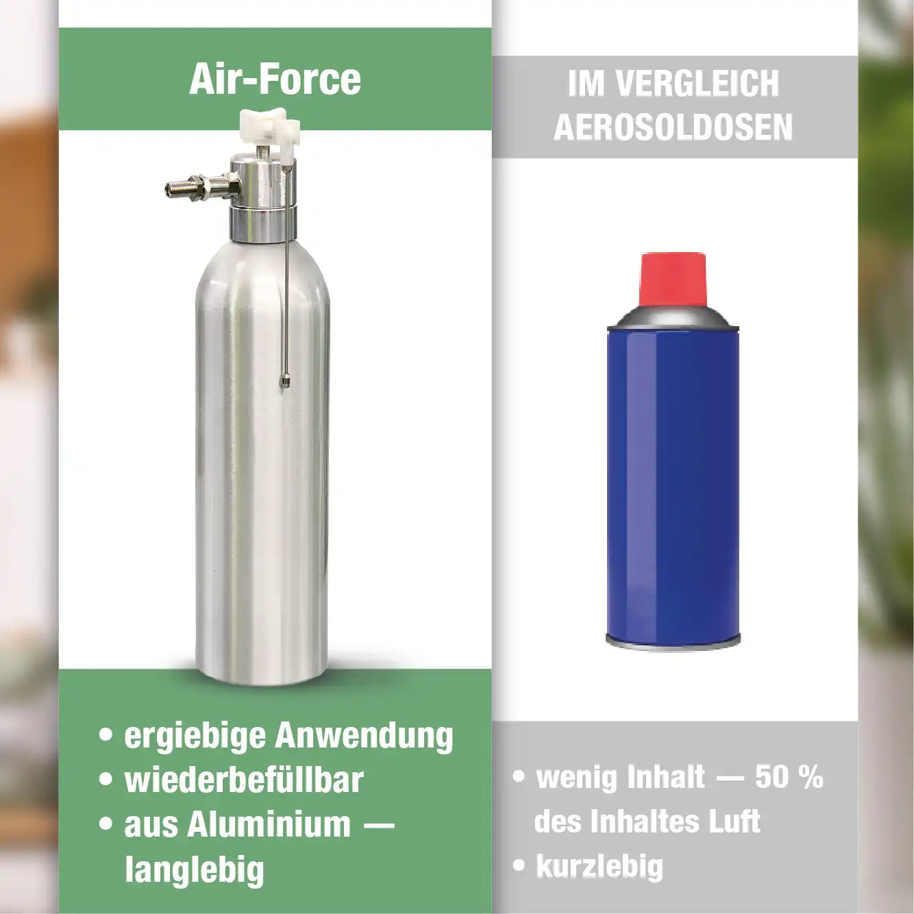 Druckluftsprühflasche wiederbefüllbar