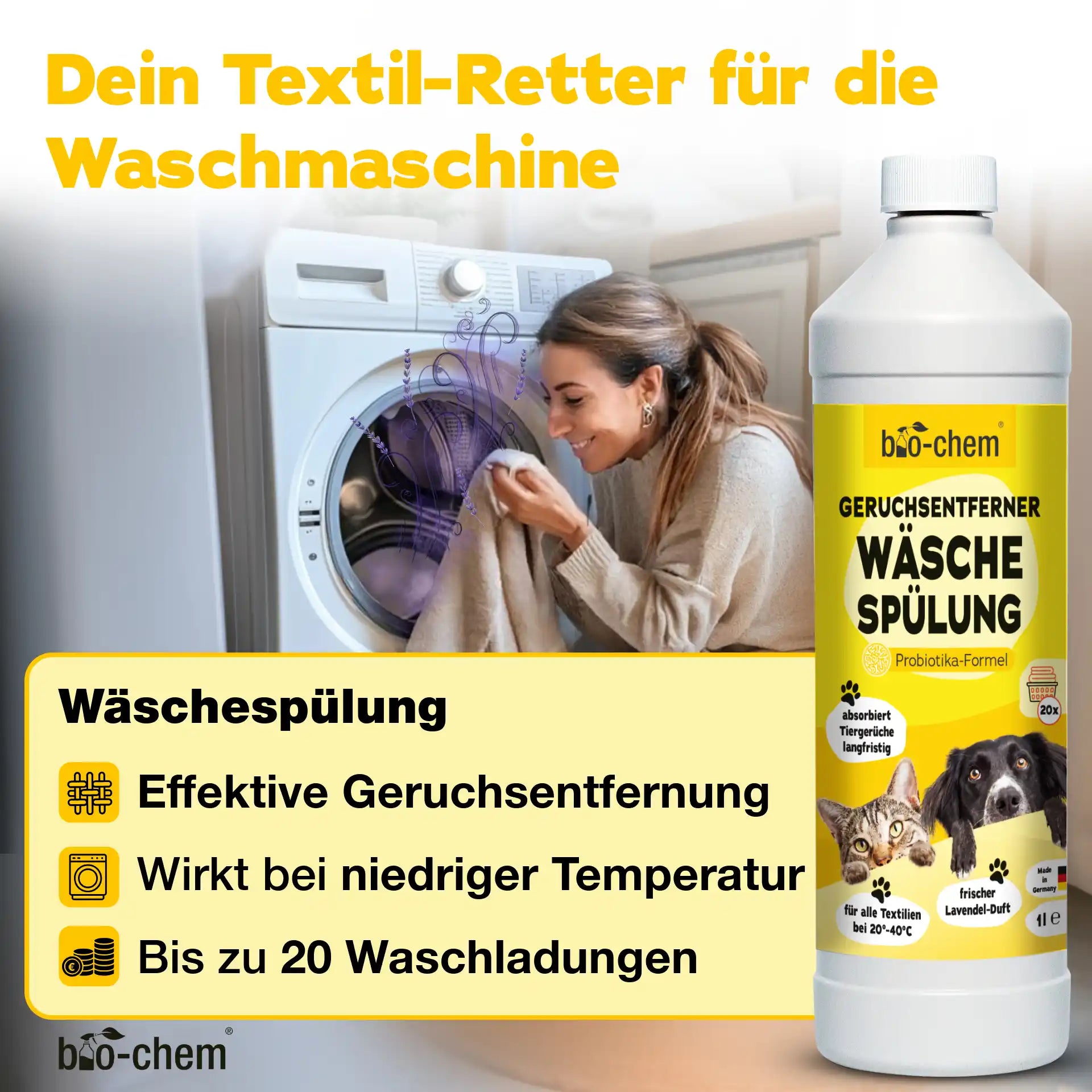 Geruchsentferner Hund + Wäschespülung (DUO 2-teilig)