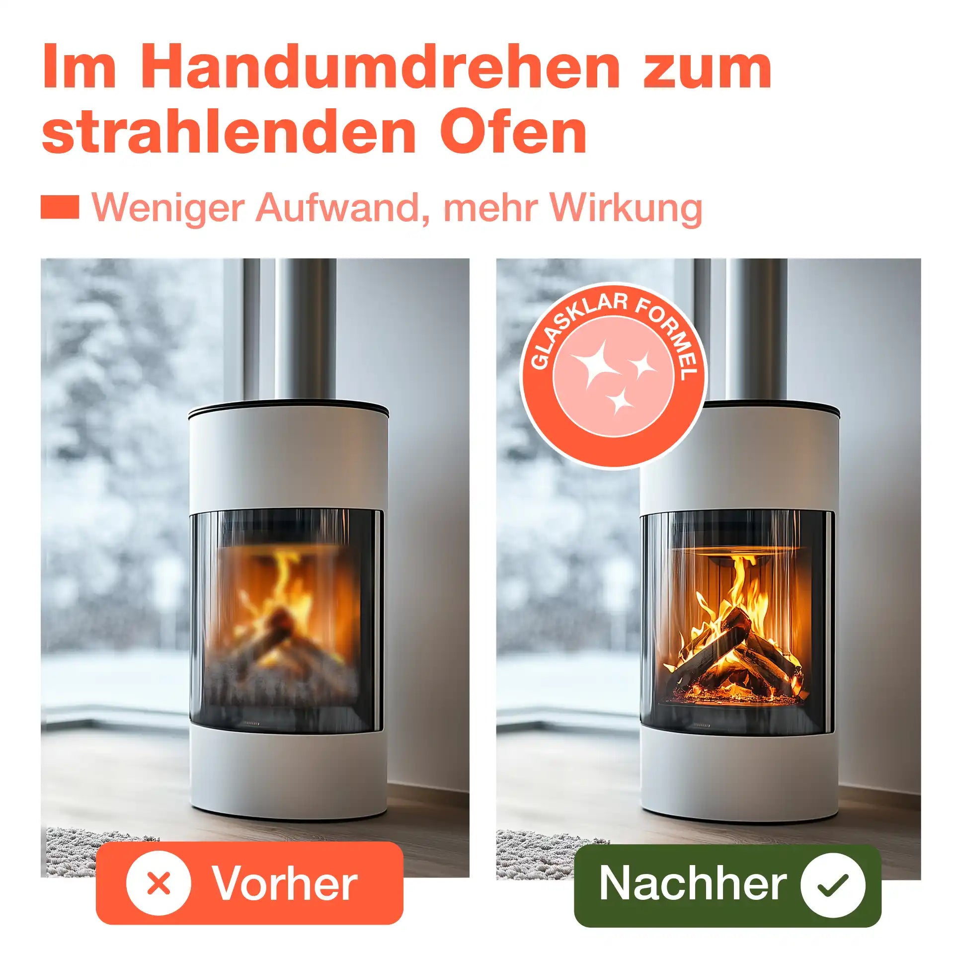 Kaminscheibenreiniger (500 ML + Tuch)