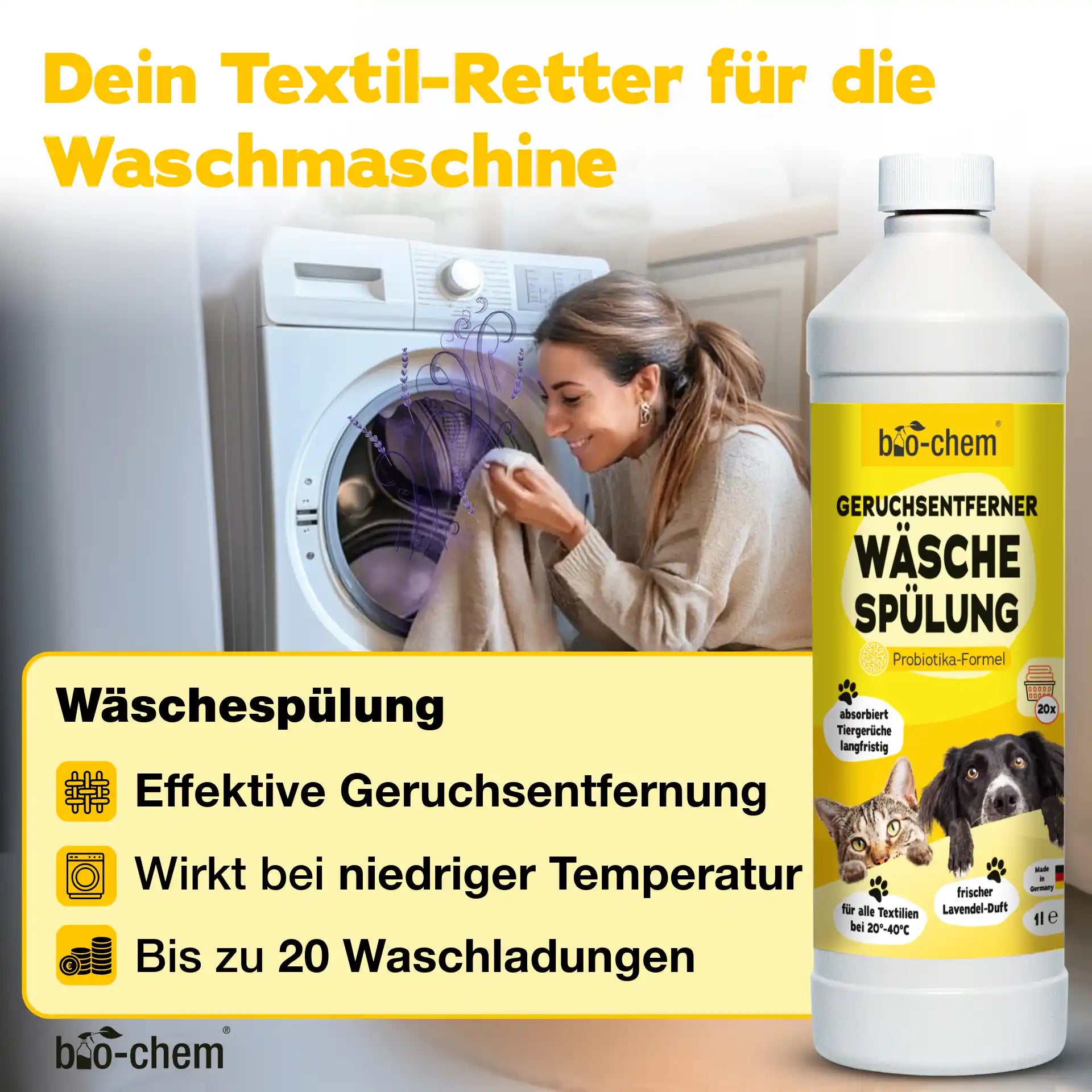 Geruchsentferner Katze + Wäschespülung (DUO 2-teilig)