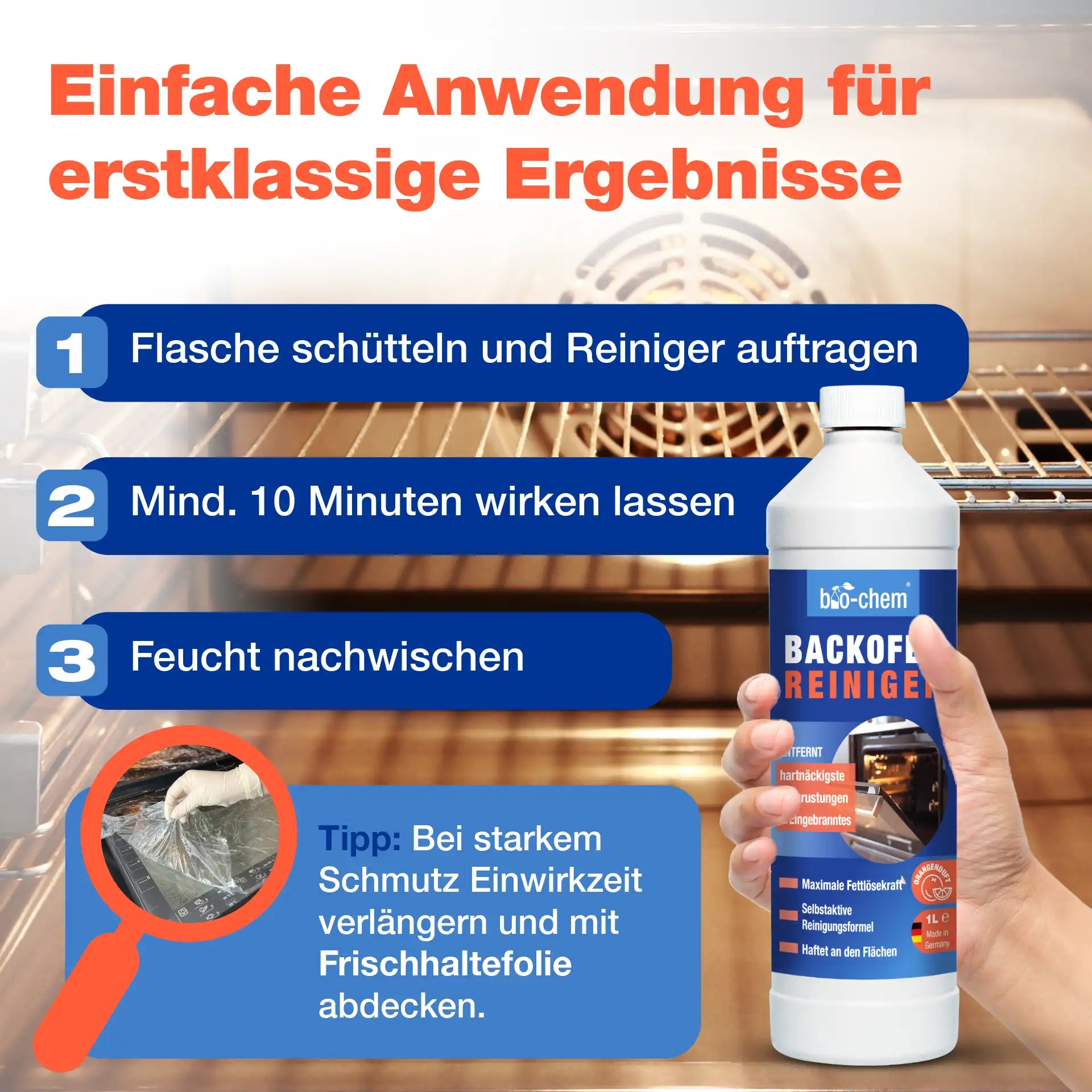 Backofenreiniger mit Pinsel (1 L)