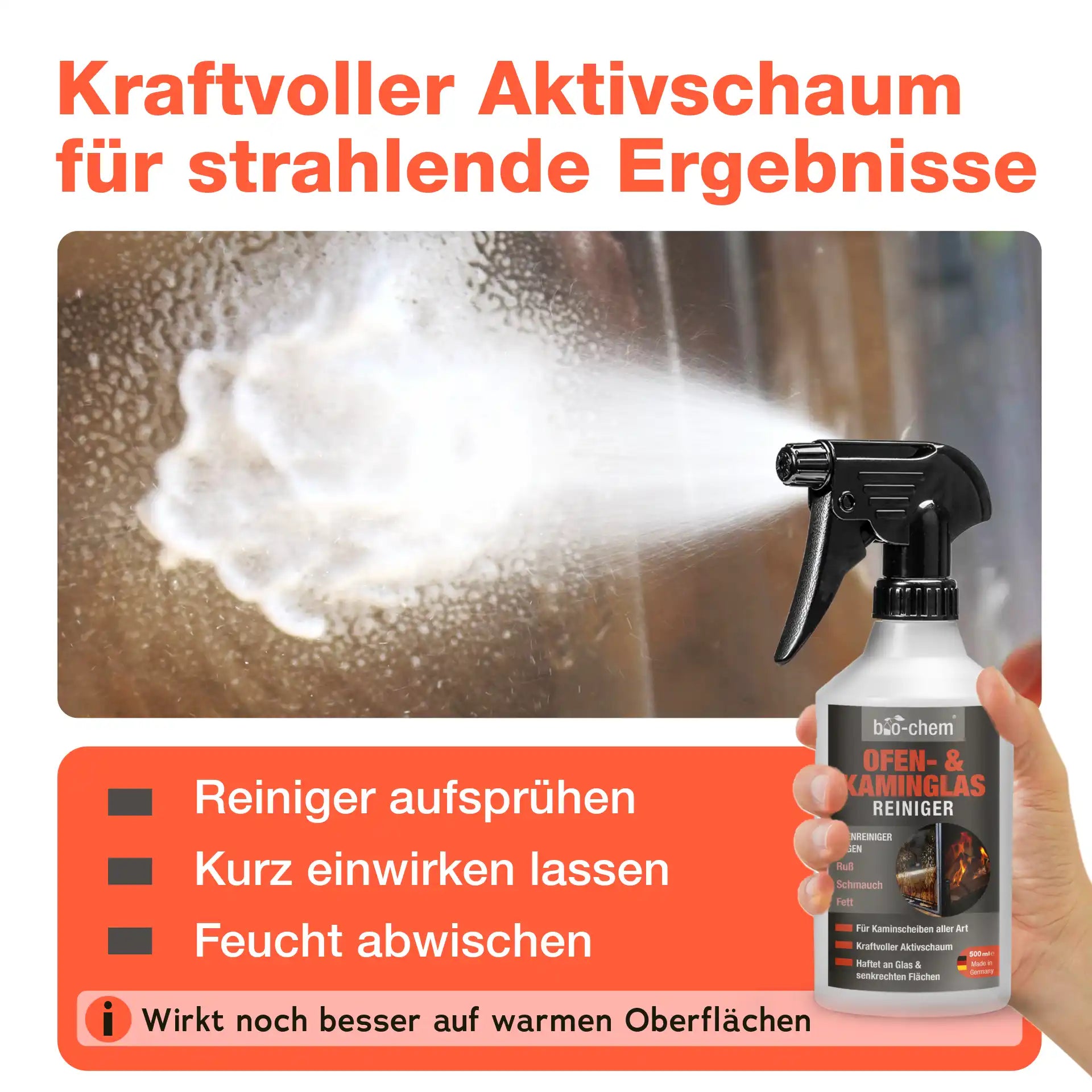 Kaminscheibenreiniger (500 ML + Tuch)