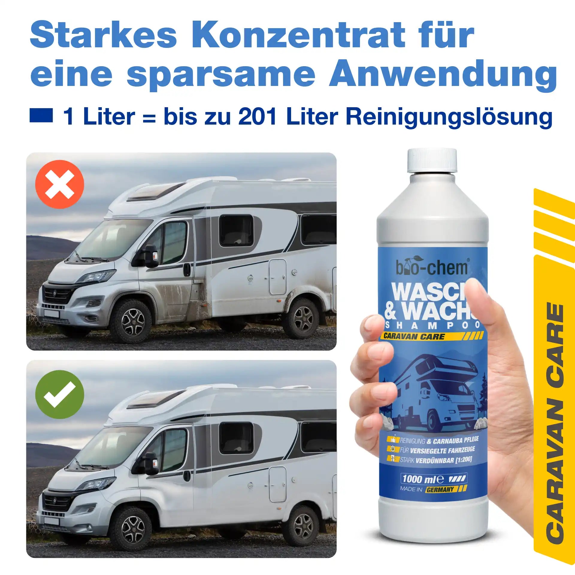 Wasch & Wachs Shampoo (1 L + Waschhandschuh)
