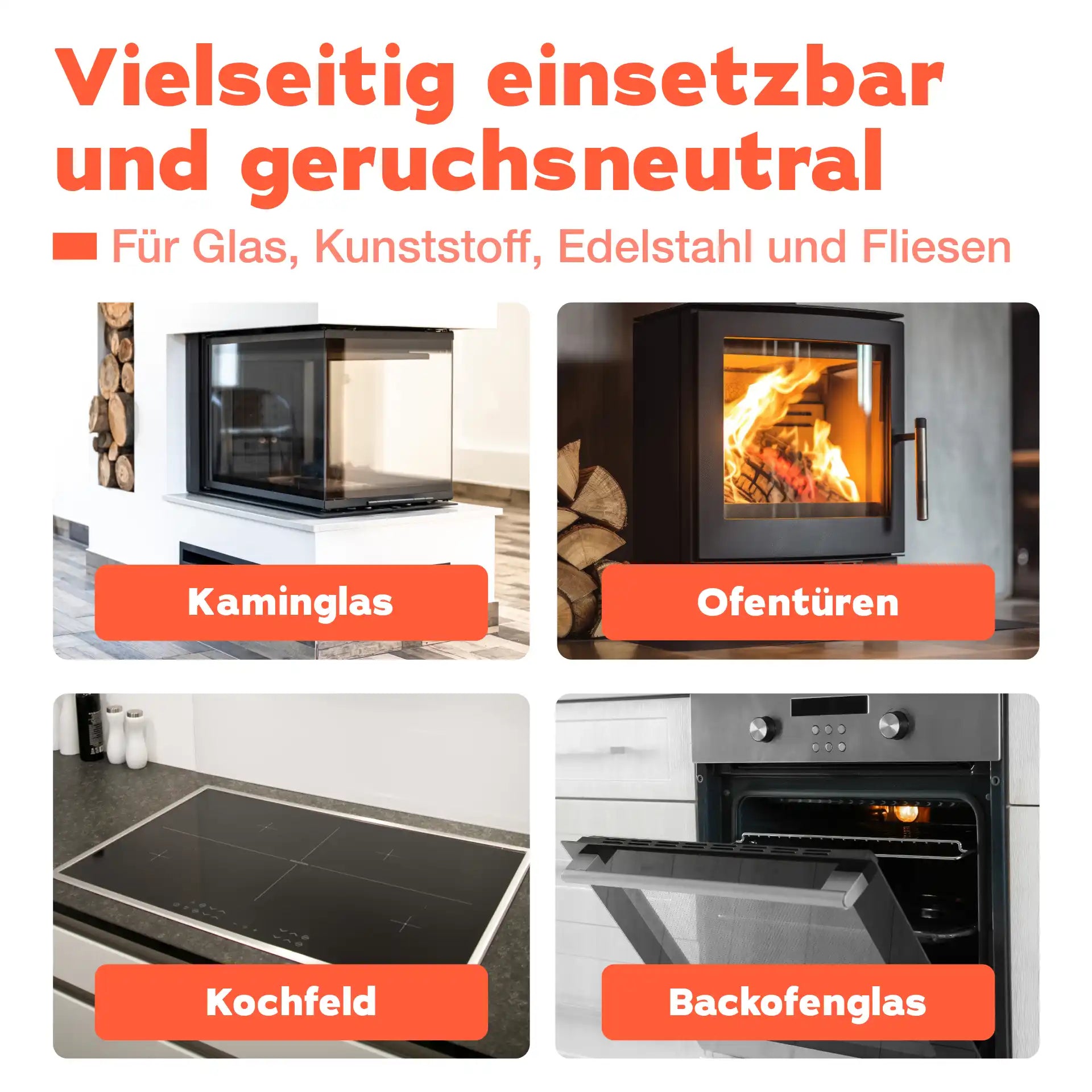 Kaminscheibenreiniger (500 ML + Tuch)