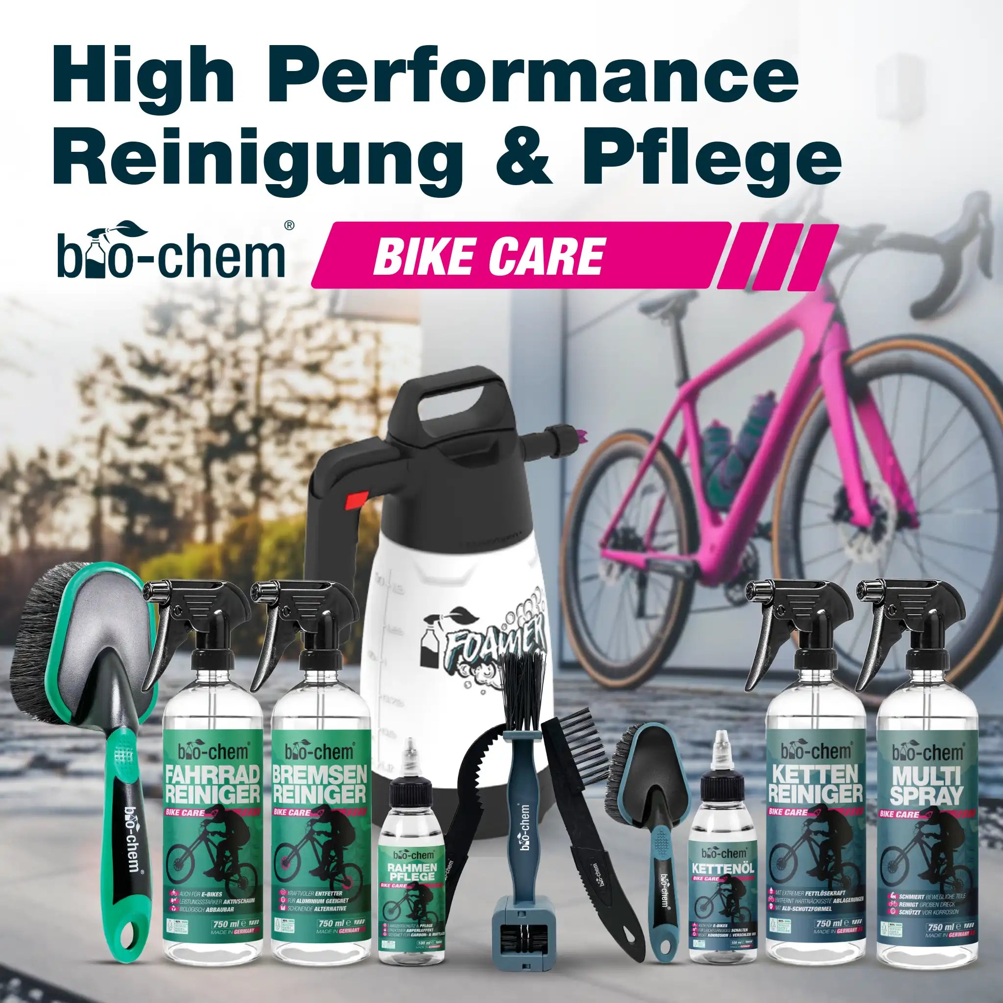 Fahrradreinigung Zubehör-Set (PREMIUM 9-teilig)