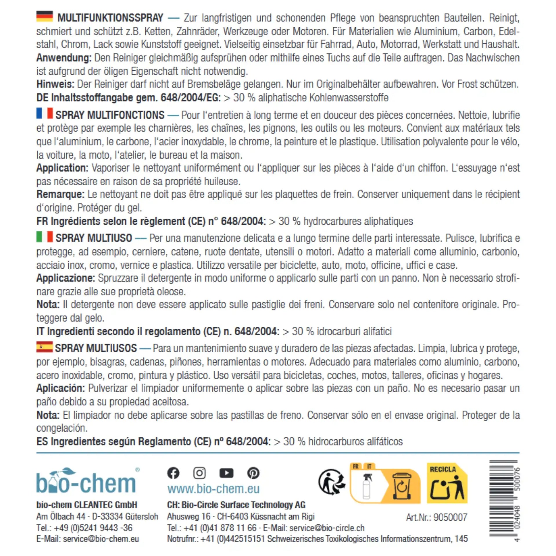 Multispray (750 ML + Tuch)