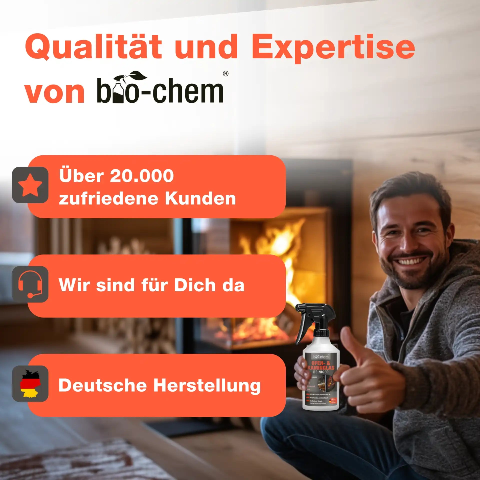 Kaminscheibenreiniger (500 ML + Tuch)