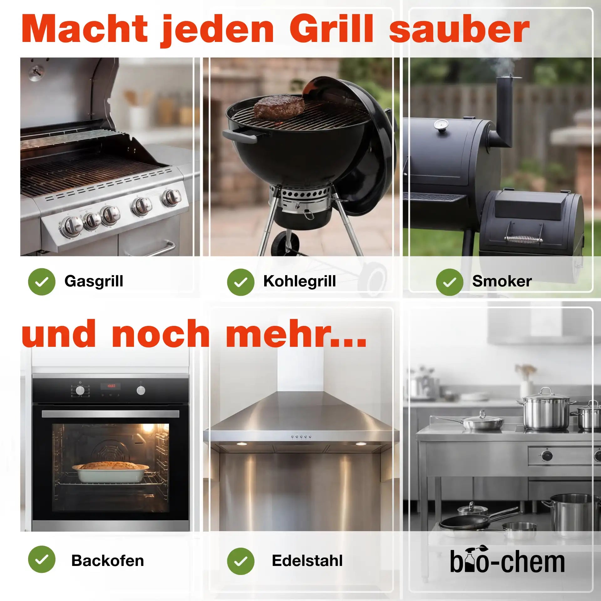 Grillreiniger Set geeignet für Gasgrill, Holzkohlegrill, Smoker, Backofen und Edelstahlflächen