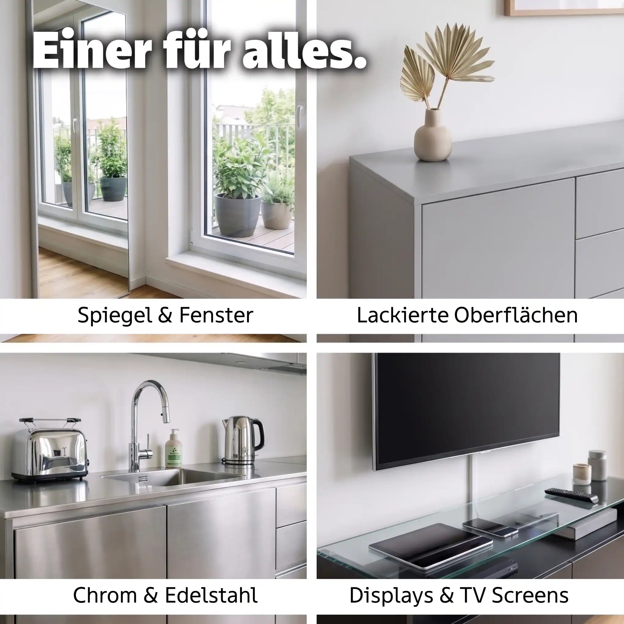 material anwendung spiegel fenster lackierte flächen chrom edelstahl displays tv
