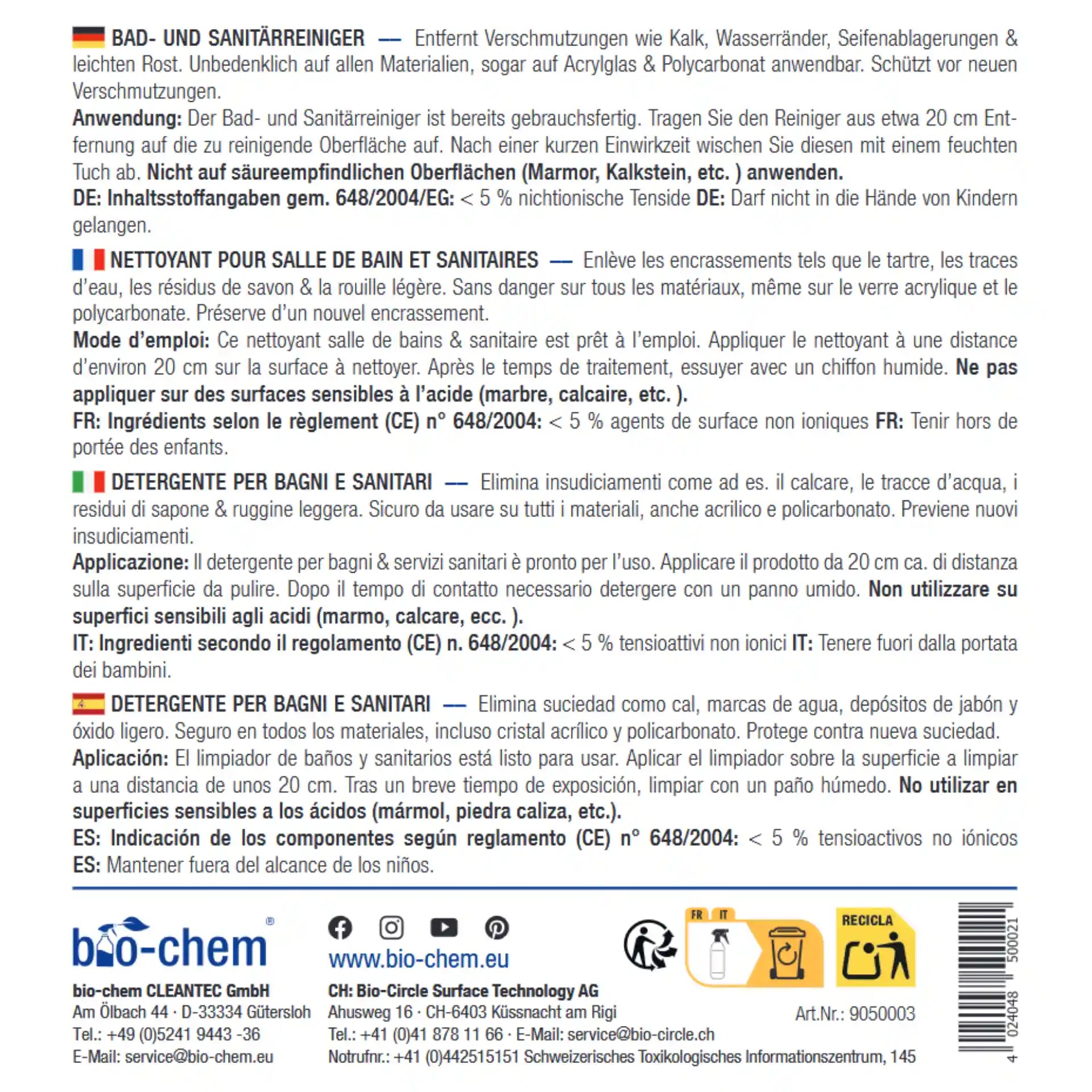 Badreiniger (5,75 Liter + Zubehör)