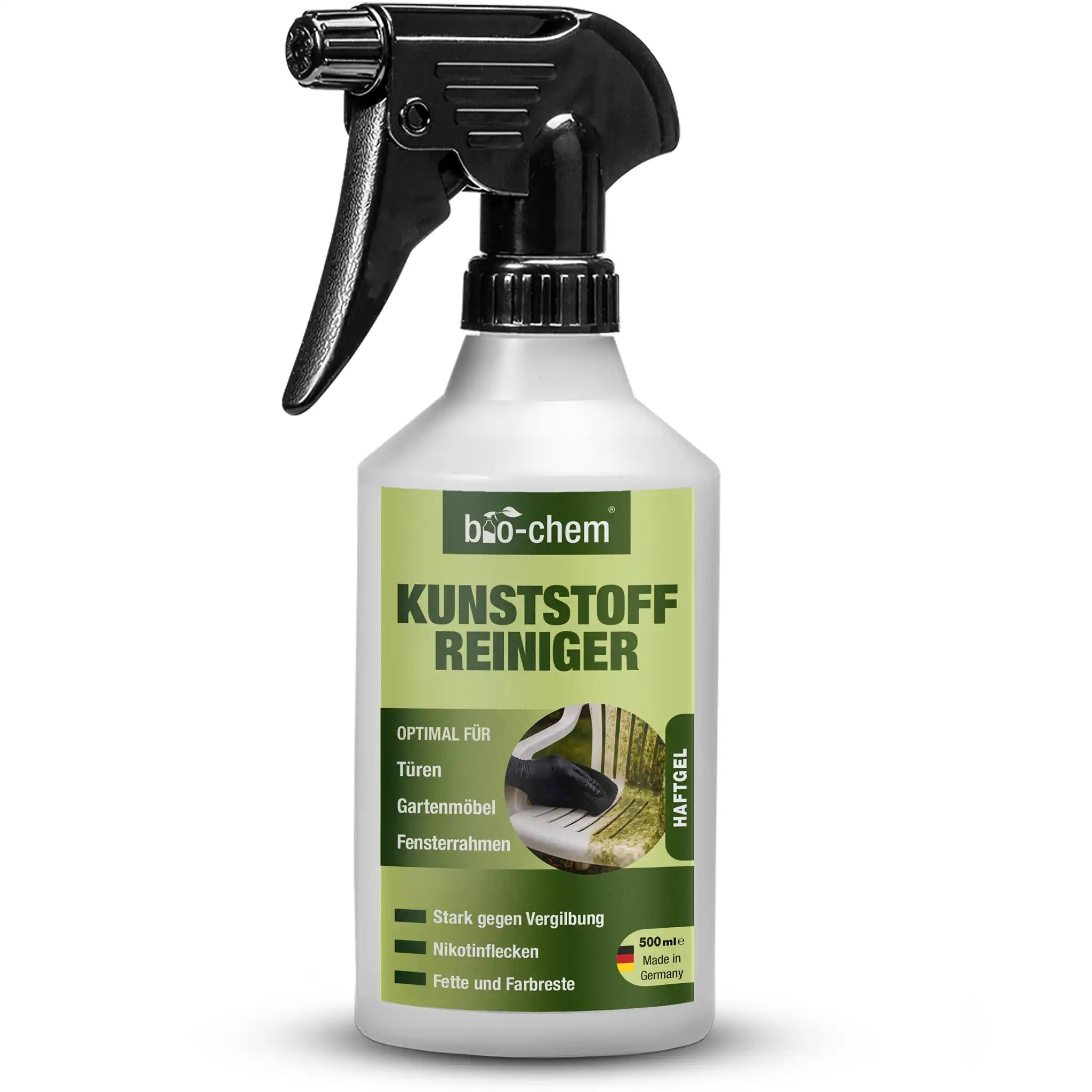 bio-chem Kunststoff Reiniger – 500 ml Haftgel, optimal für Türen, Gartenmöbel und Fensterrahmen