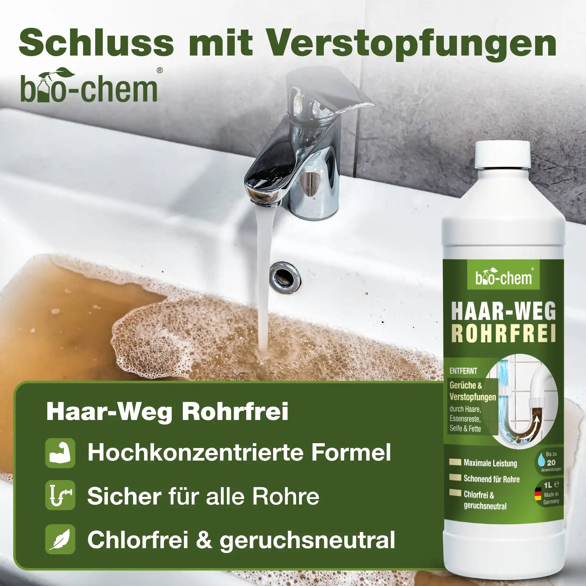 Kraftvoller Urinsteinentferner mit Bimsstein für WC von bio‑chem – Artikel 9000296