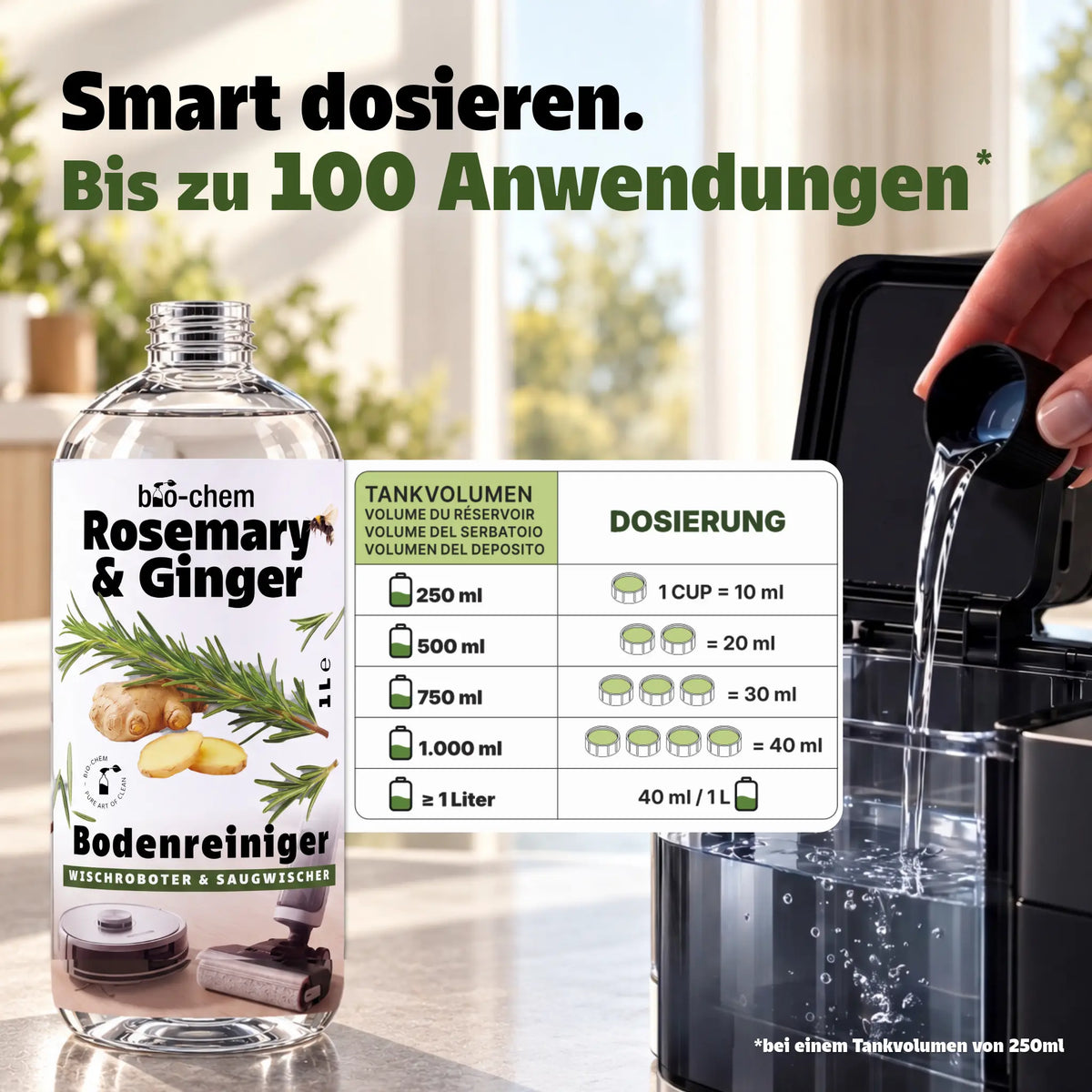 Wischroboter Reinigungmittel Rosemary & Ginger (1 L)