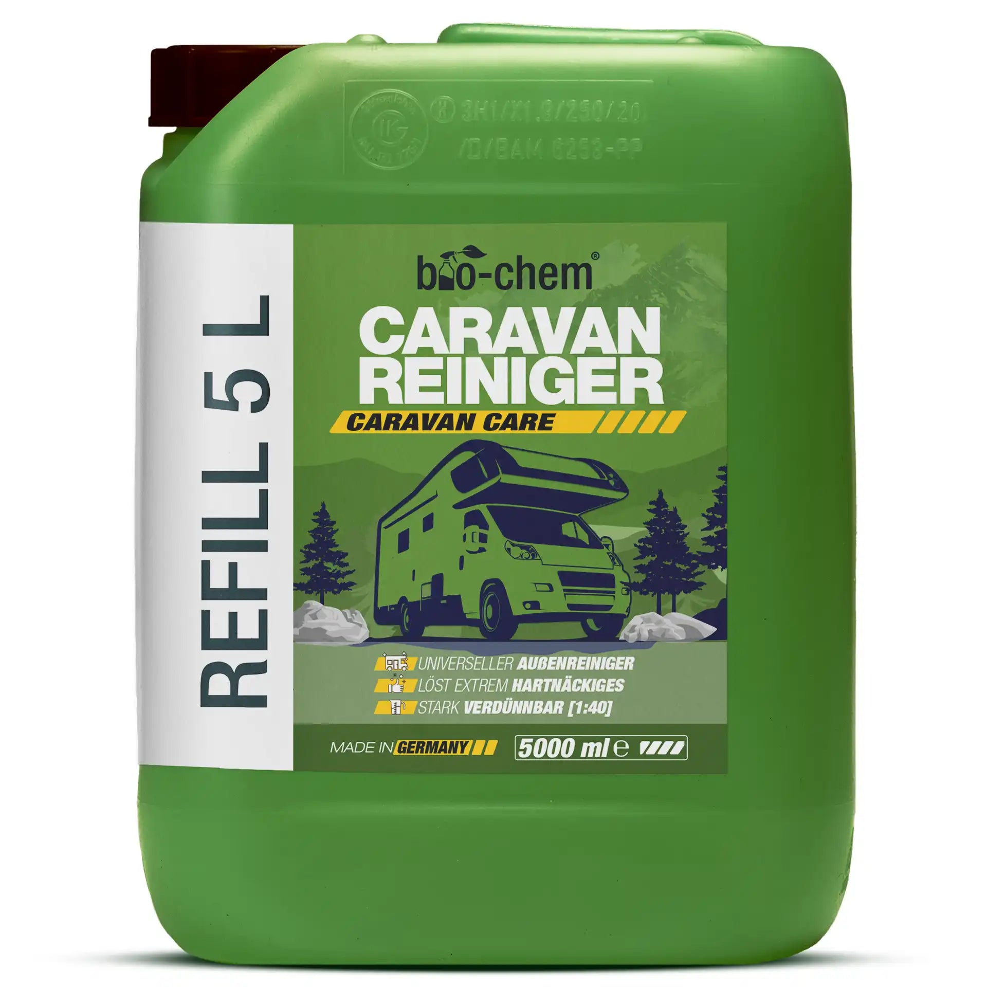 bio-chem Caravan Reiniger Konzentrat 1000ml Flasche Made in Germany – Universalreiniger für die Außenreinigung von Wohnmobilen und Wohnwagen.