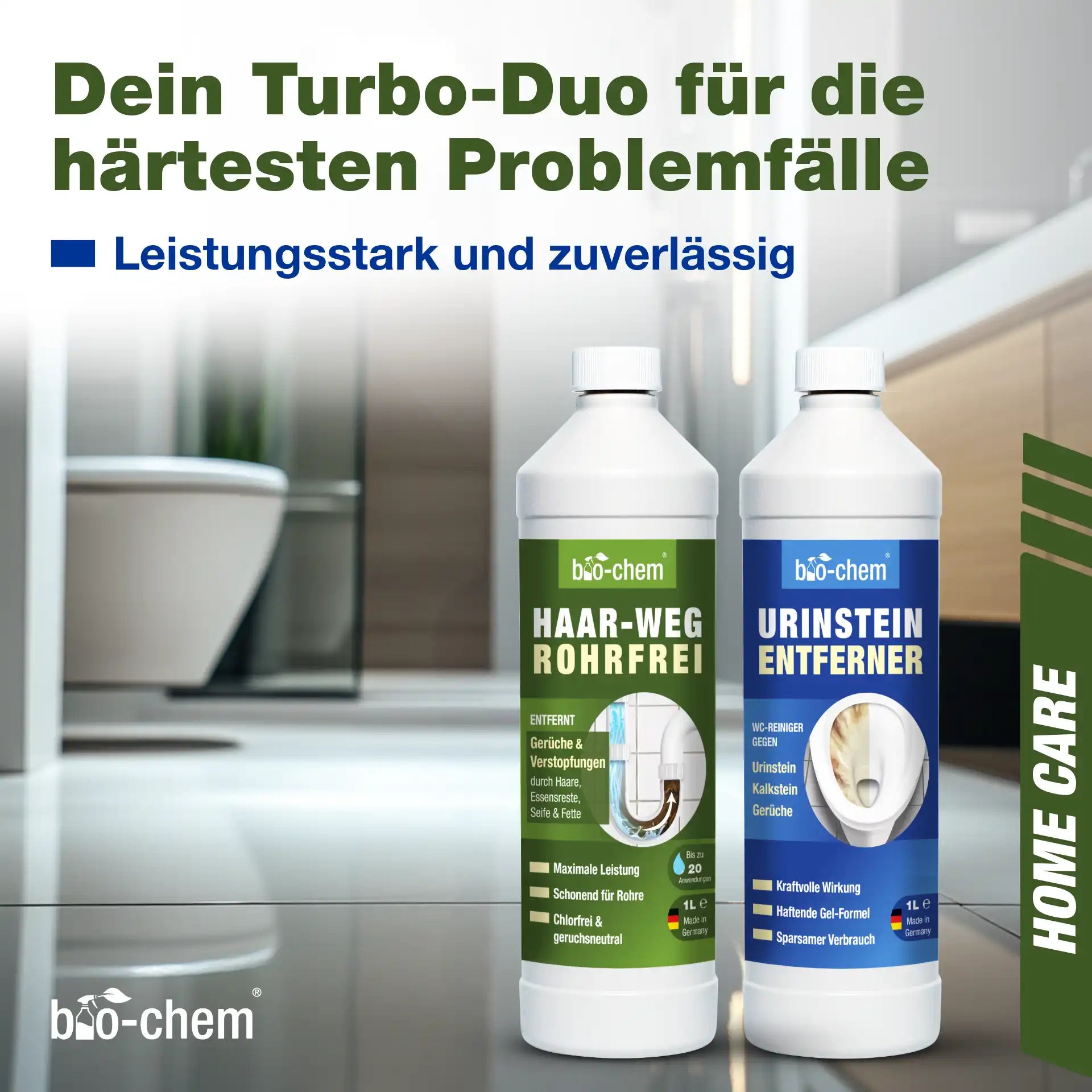 Reinigungs-Duo für WC &amp; Abfluss – kraftvoll gegen Urinstein &amp; Verstopfungen – Artikel 9000192