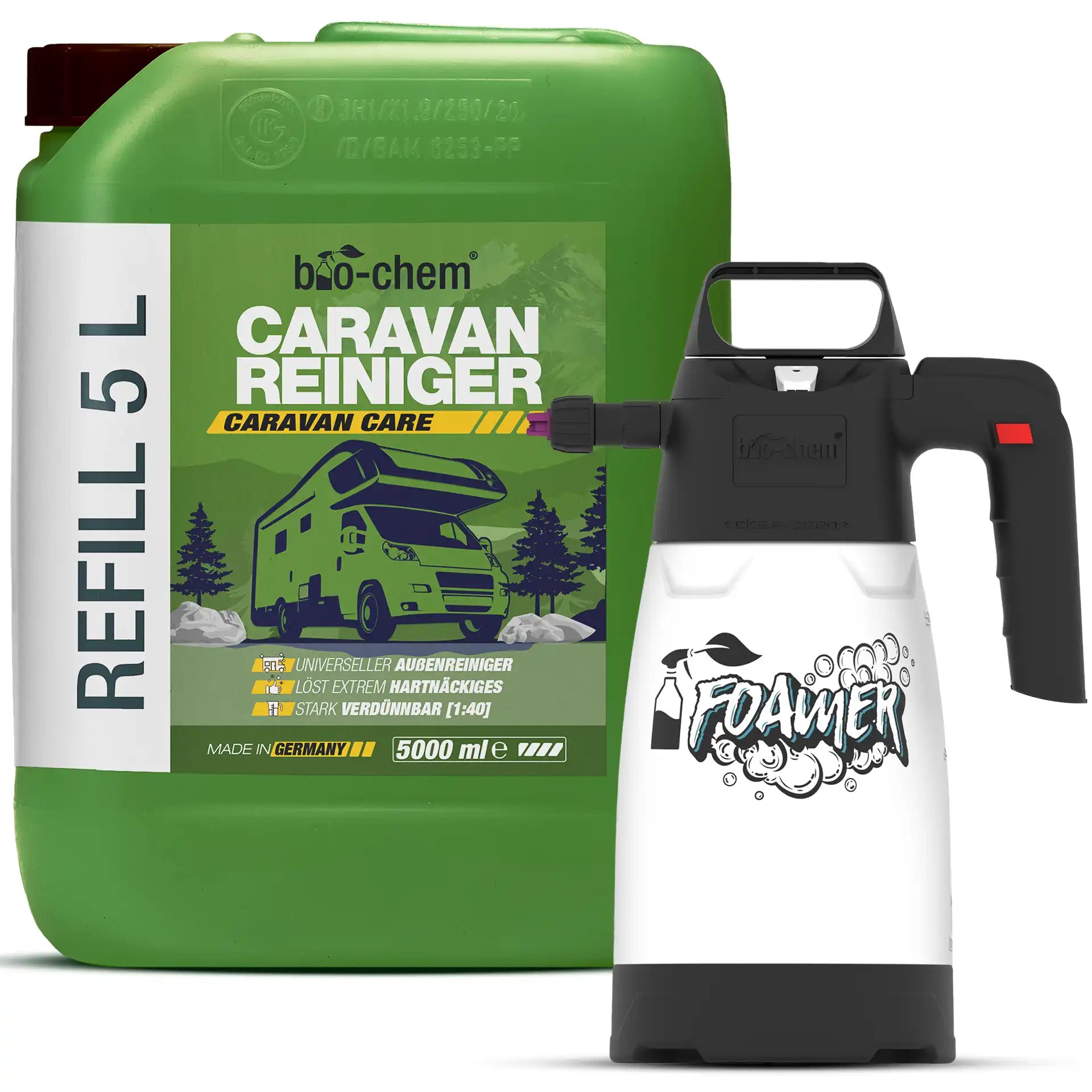 Caravanreiniger 1000ml mit Foamer Drucksprueher zur effektiven Außenanwendung