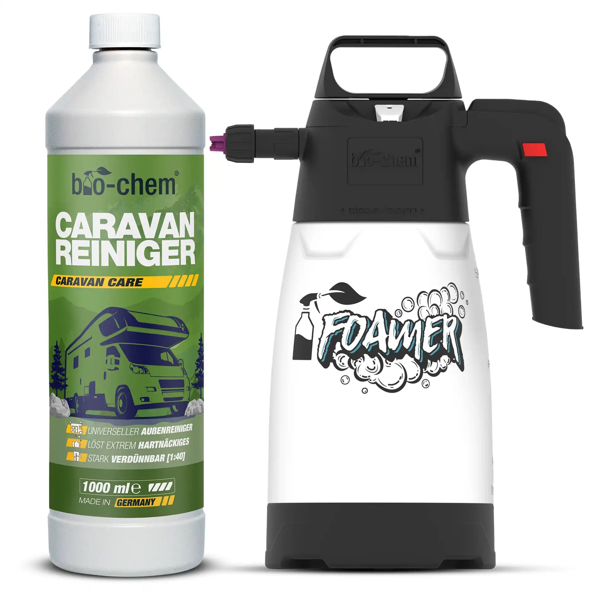 Caravanreiniger 1000ml mit Foamer Drucksprueher zur effektiven Außenanwendung