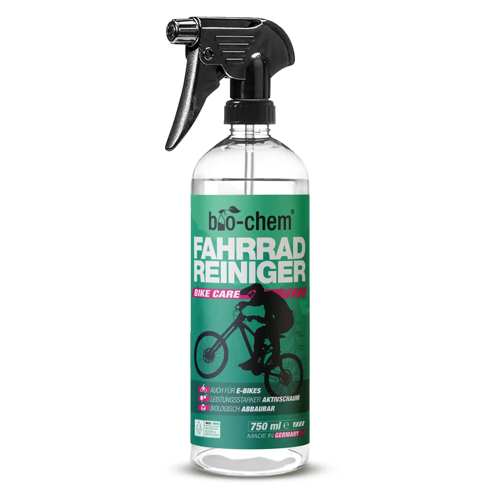 Fahrradreiniger 750 ml Sprühflasche – leistungsstarker Aktivschaum, biologisch abbaubar, ideal für E-Bikes und alle Fahrradtypen von bio-chem