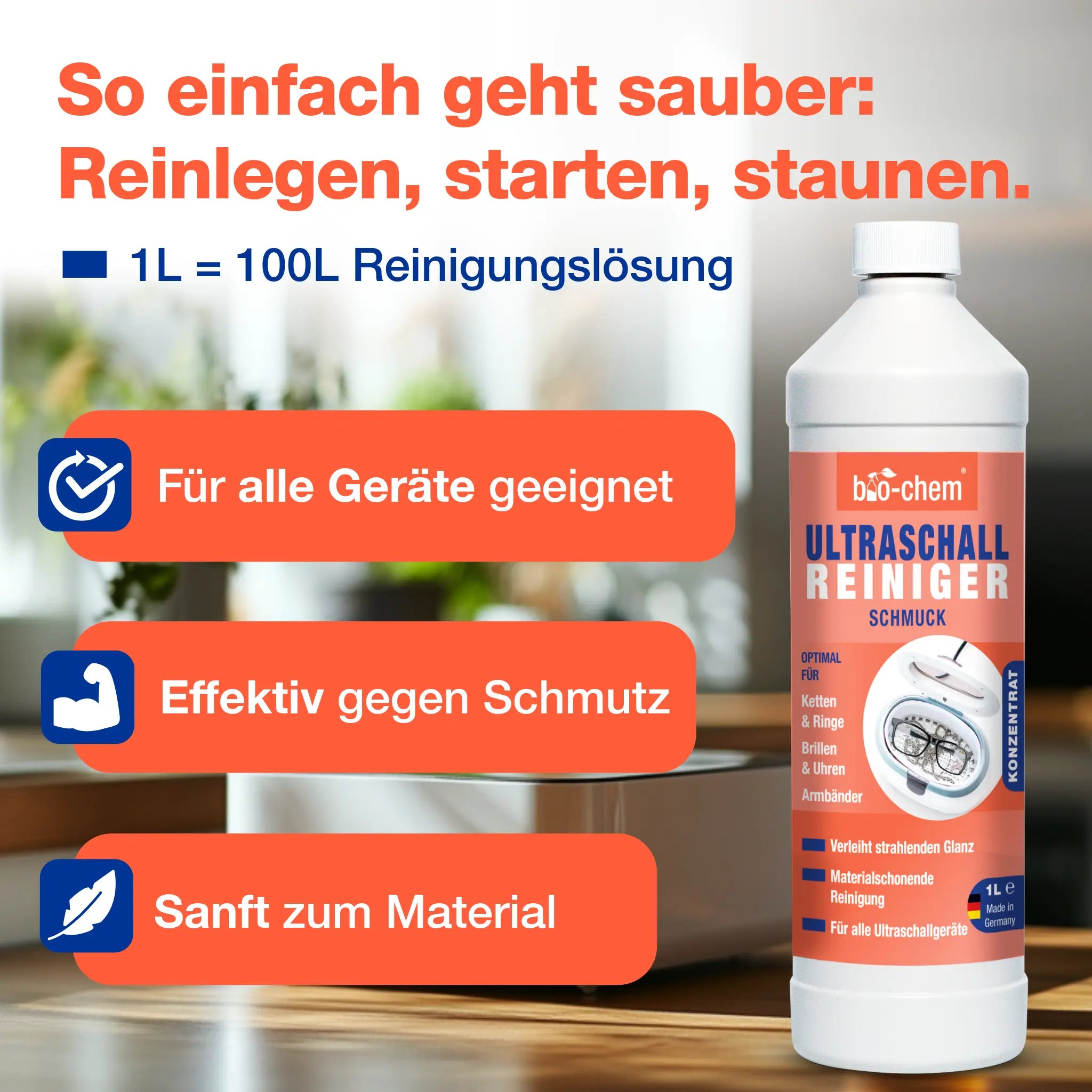 Ultraschallreiniger Schmuck (1 L)