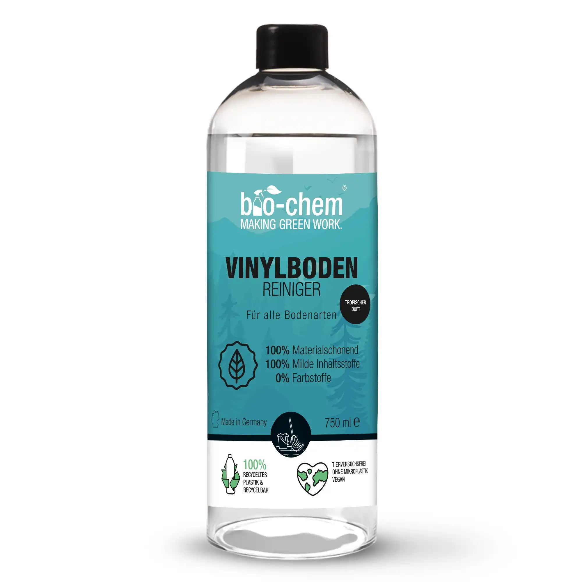 bio-chem Vinylboden Reiniger – 750 ml für alle Bodenarten, tropischer Duft, materialschonend
