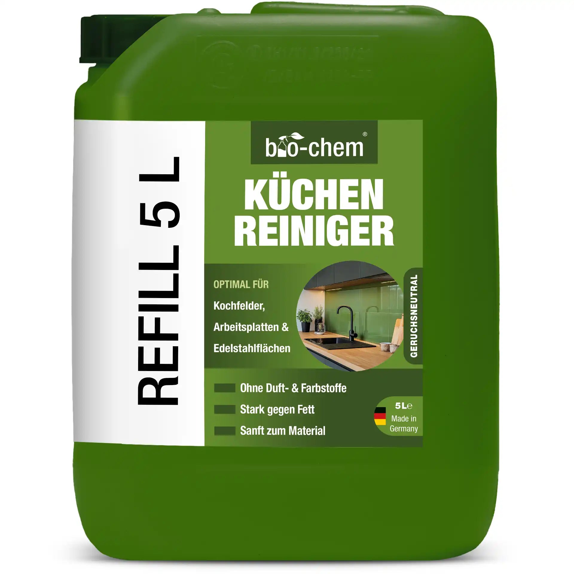 bio-chem Küchenreiniger Refill 5L, stark gegen Fett, sanft zum Material, ohne Duft- und Farbstoffe