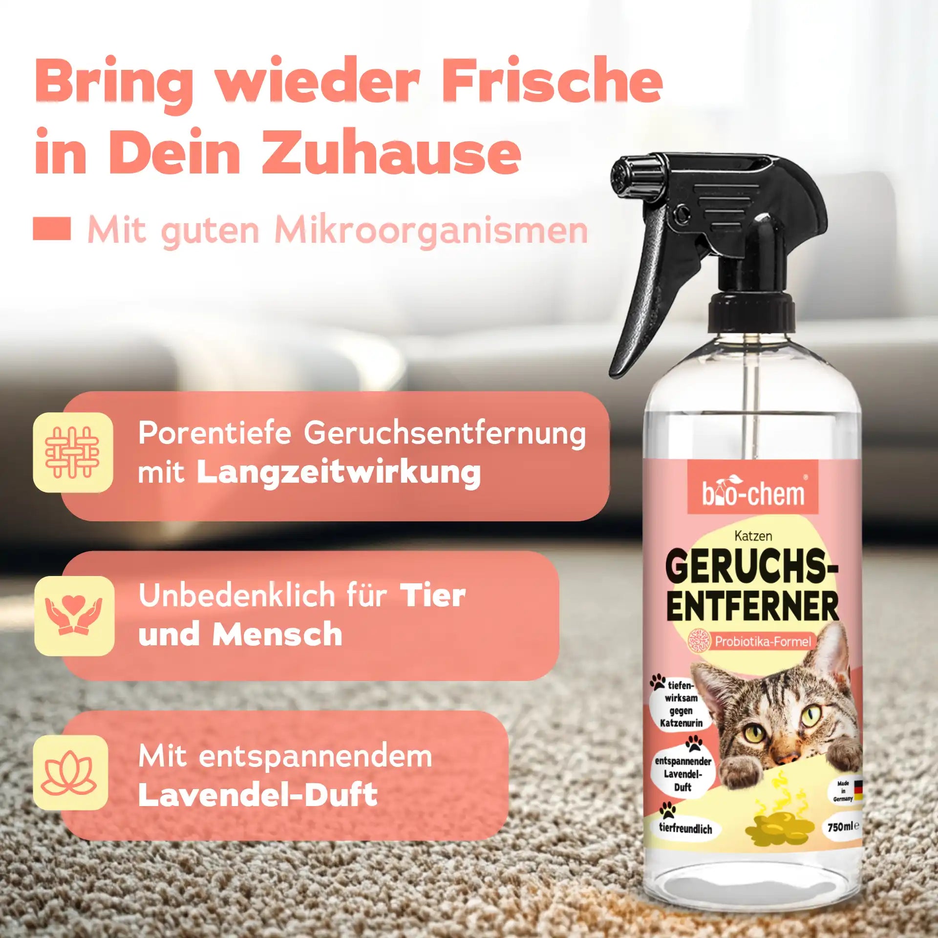 Geruchsentferner Katze (750 ML)