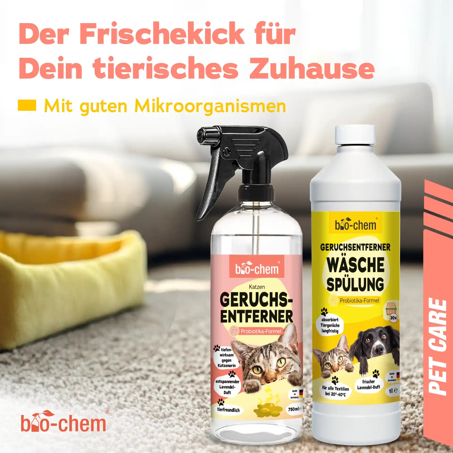 Geruchsentferner Katze + Wäschespülung (DUO 2-teilig)