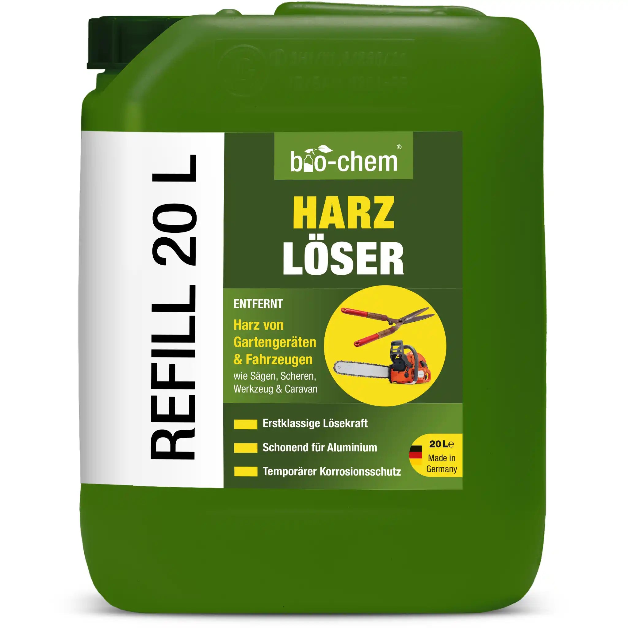bio-chem Harzlöser im 20 L Nachfüllkanister – Profi-Konzentrat für Garten, Werkstatt und Fahrzeugpflege, mit Korrosionsschutz
