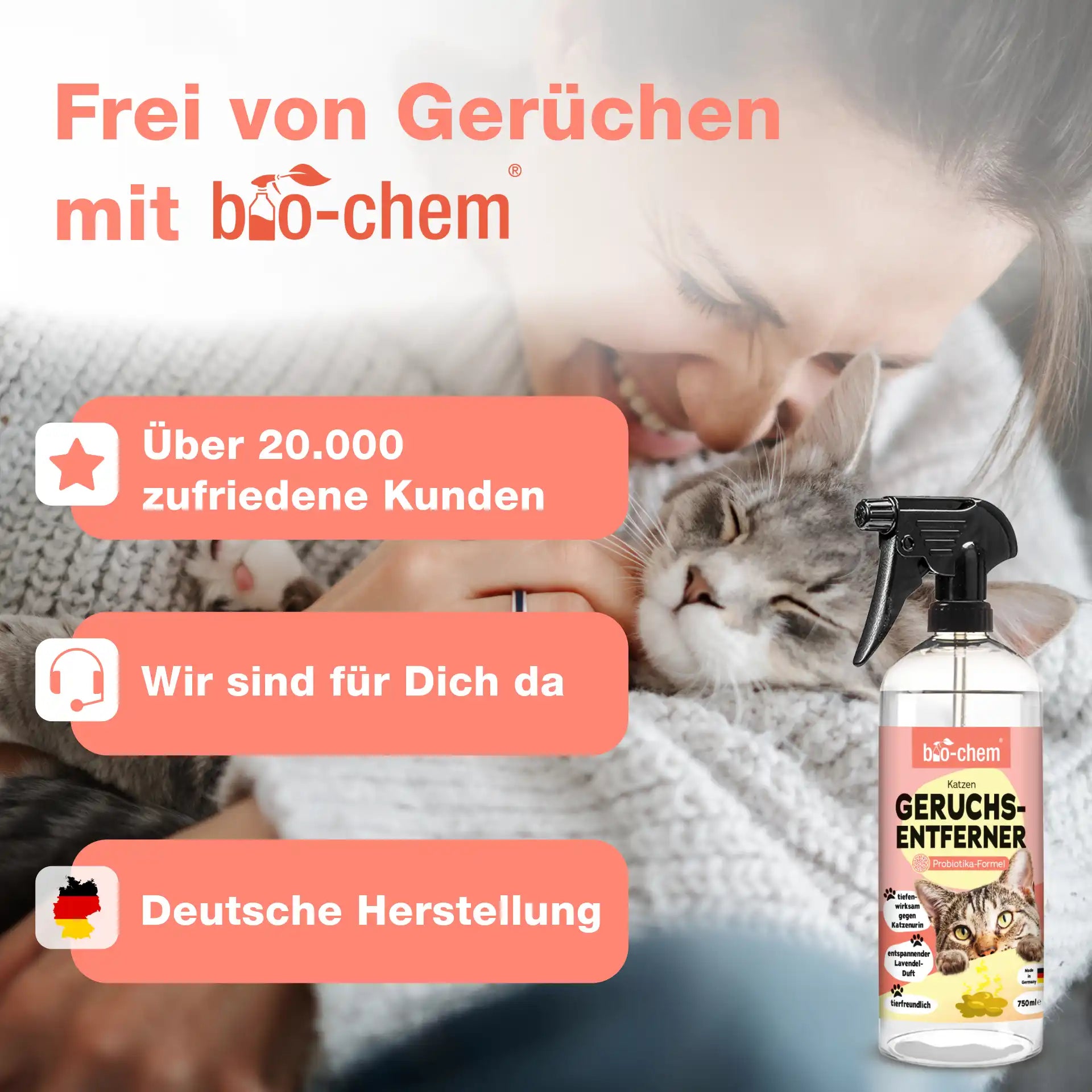 Geruchsentferner Katze (750 ML)