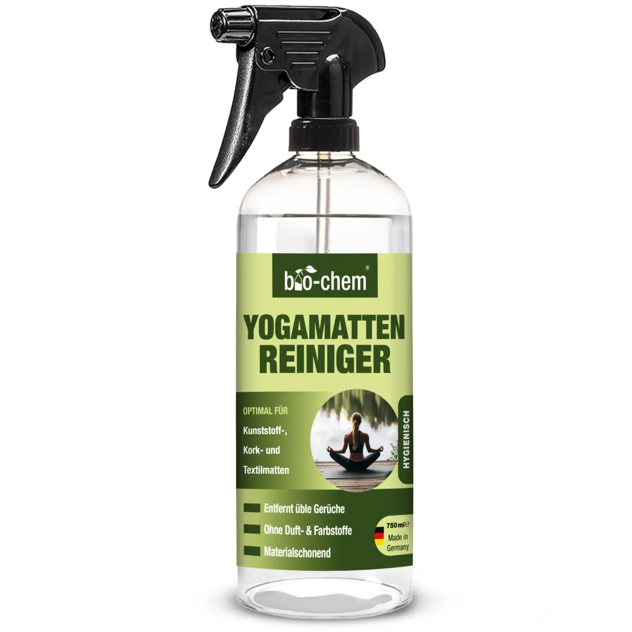 bio-chem Yogamatten Reiniger – 750 ml, optimal für Kunststoff-, Kork- und Textilmatten