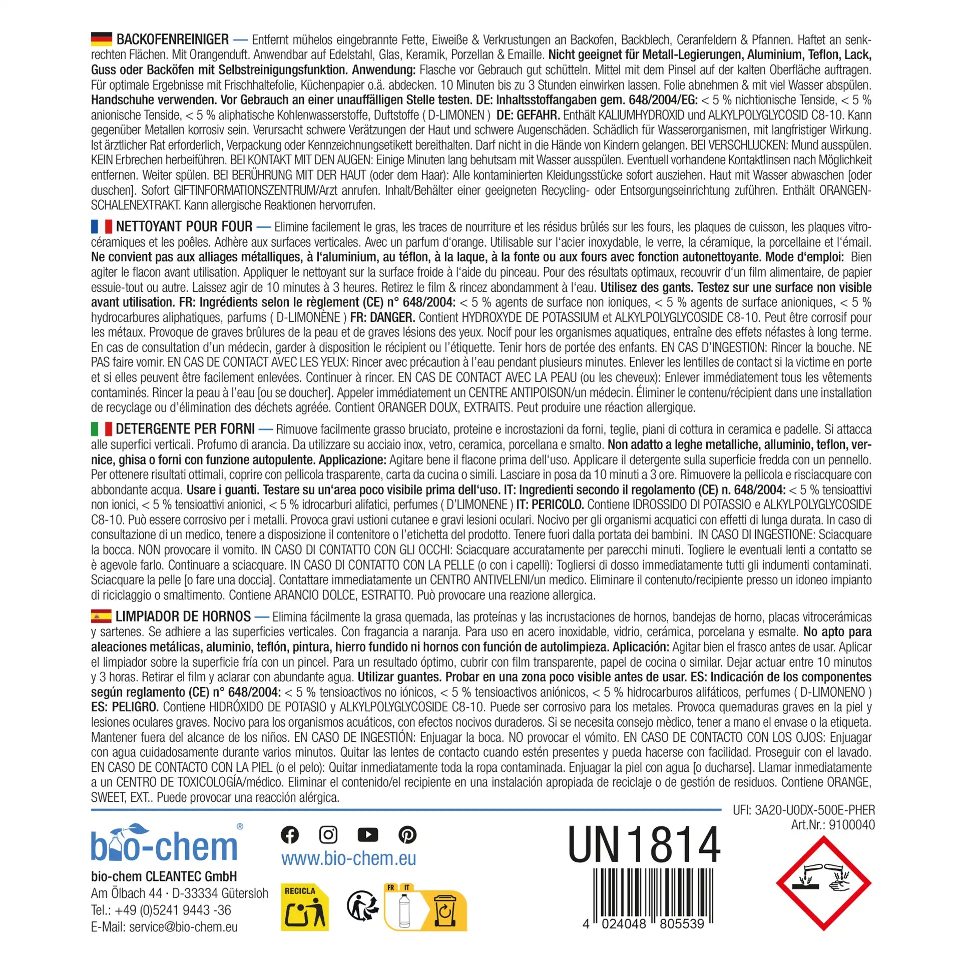 Backofenreiniger (1 L)