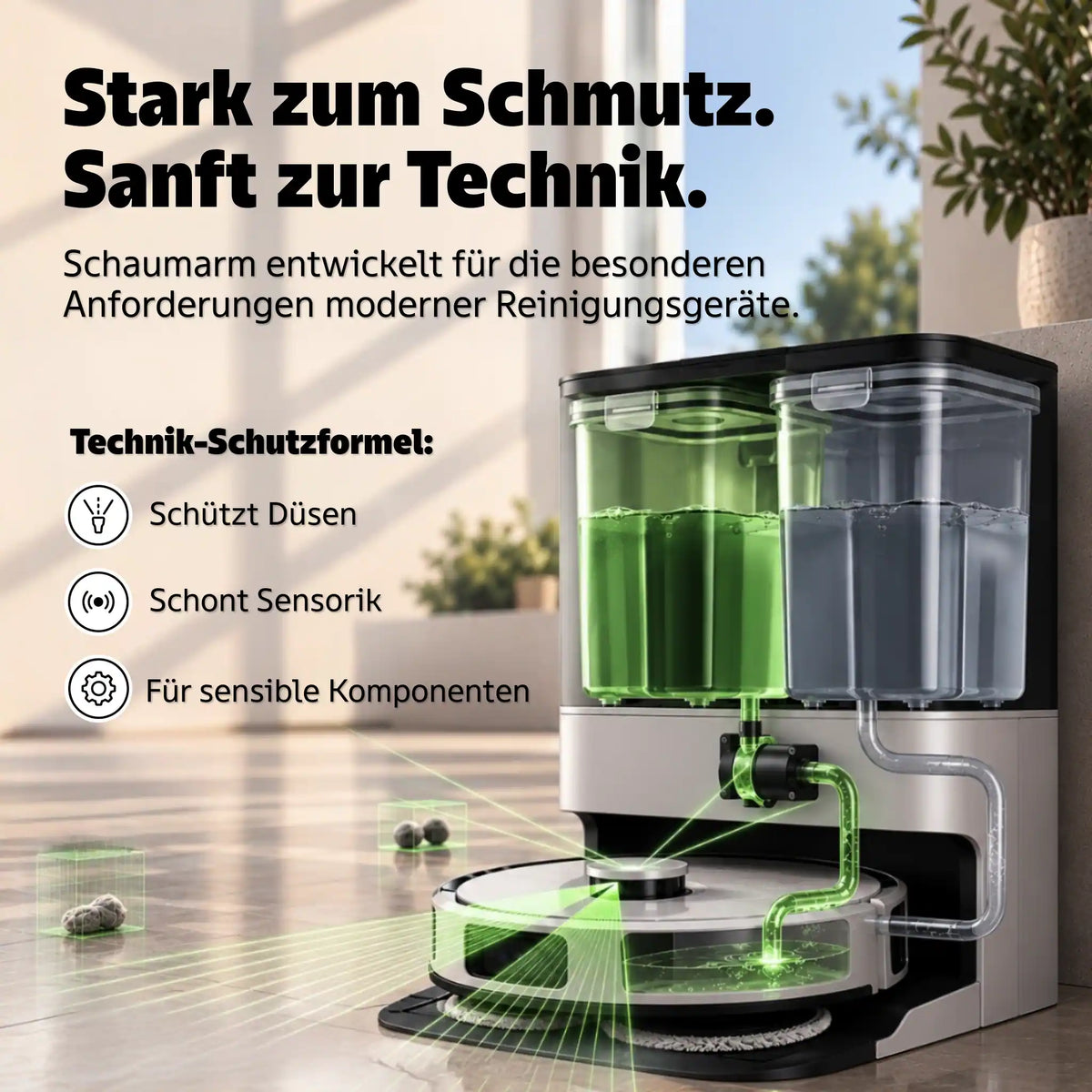Wischroboter Reinigungsmittel Sensorik Technikschutz