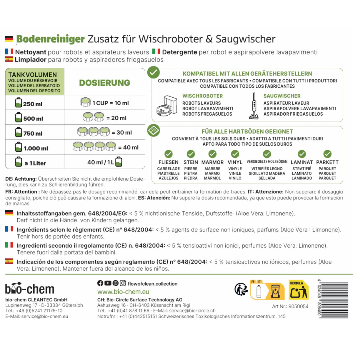 Etikett Bodenreiniger