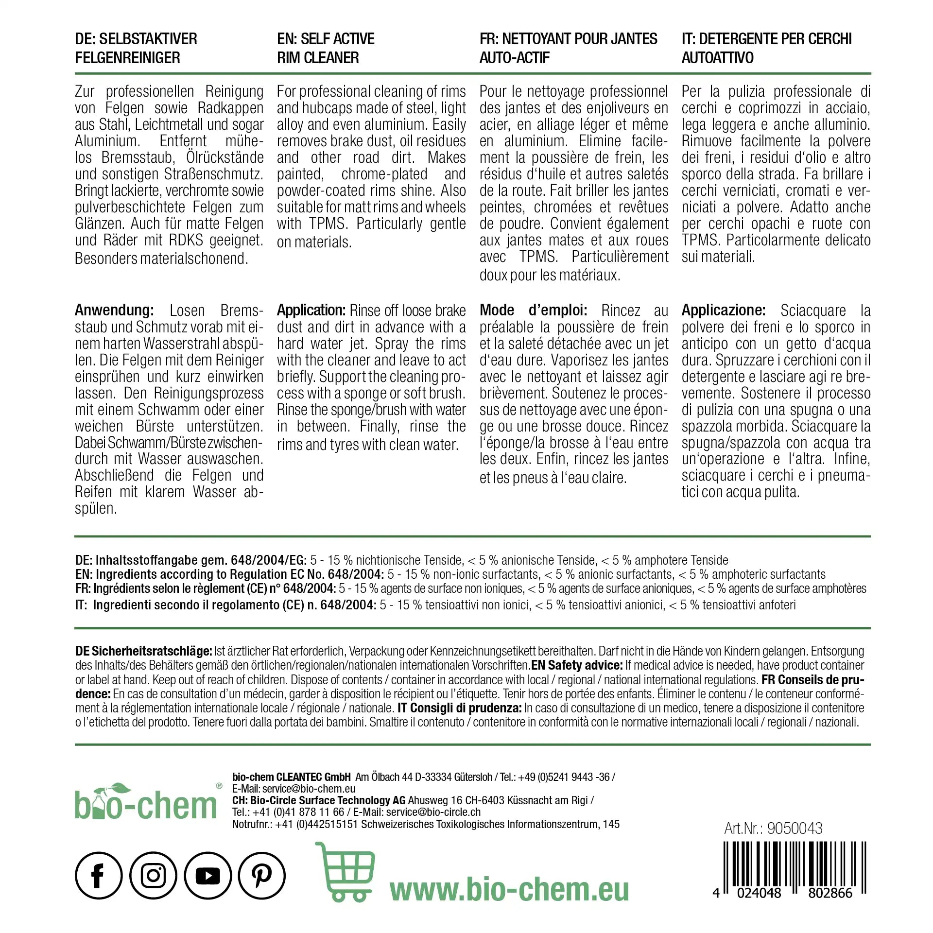 Felgenreiniger (750 ML + Zubehör)