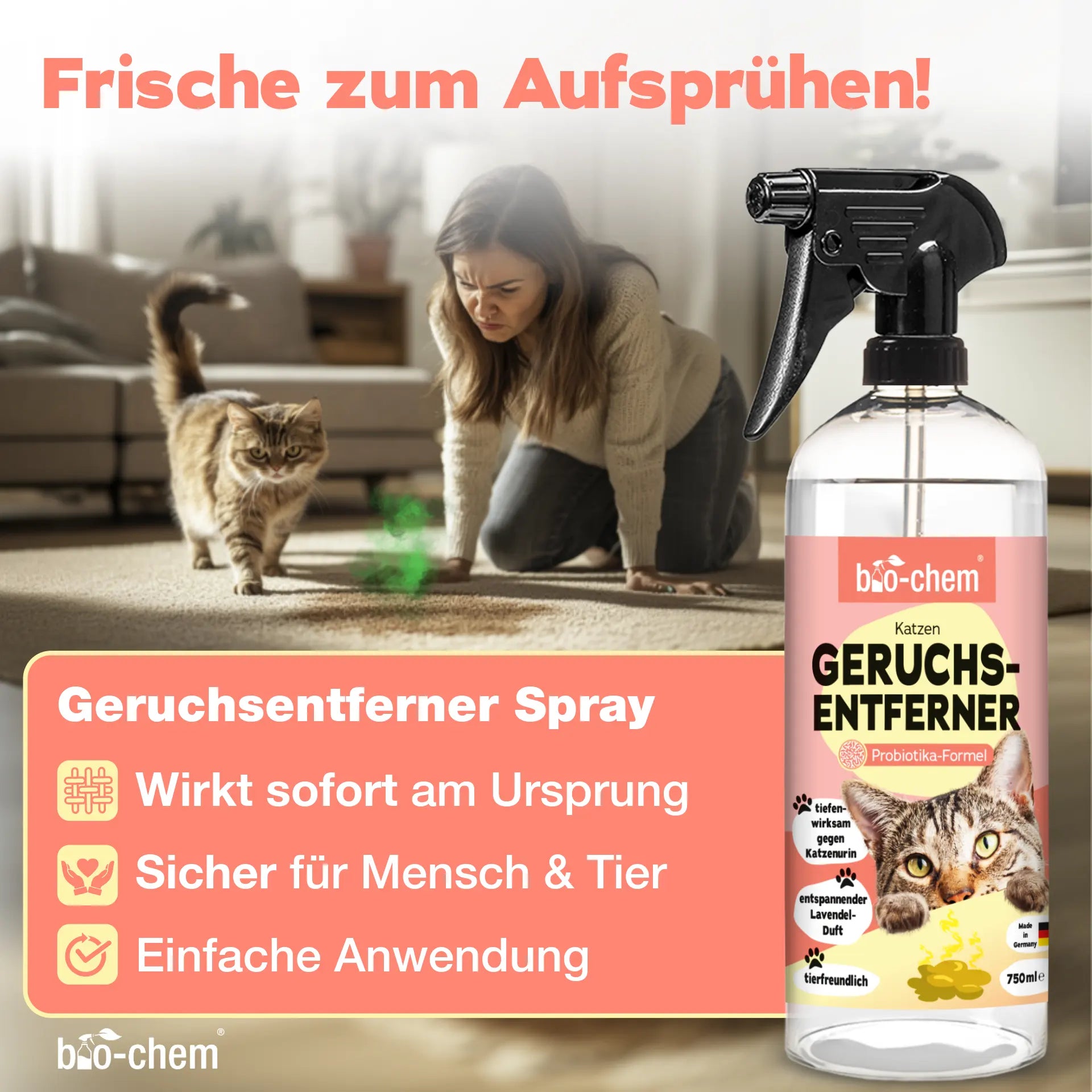 Geruchsentferner-Set Katze (3-teilig)