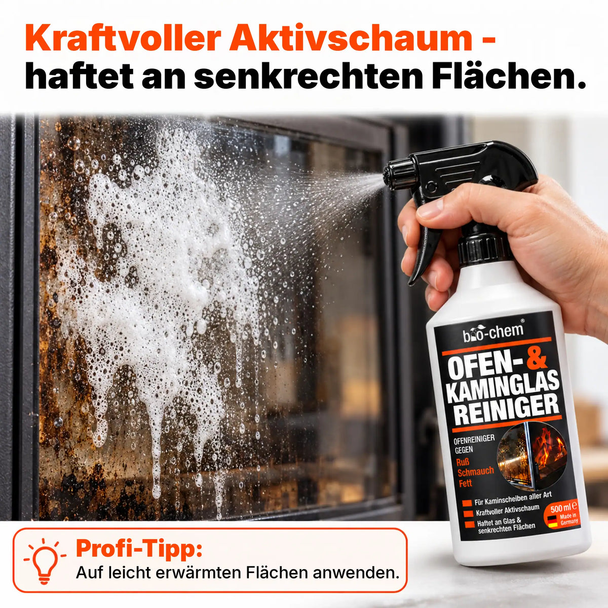 Kaminscheibenreiniger  Aktivschaum haftend