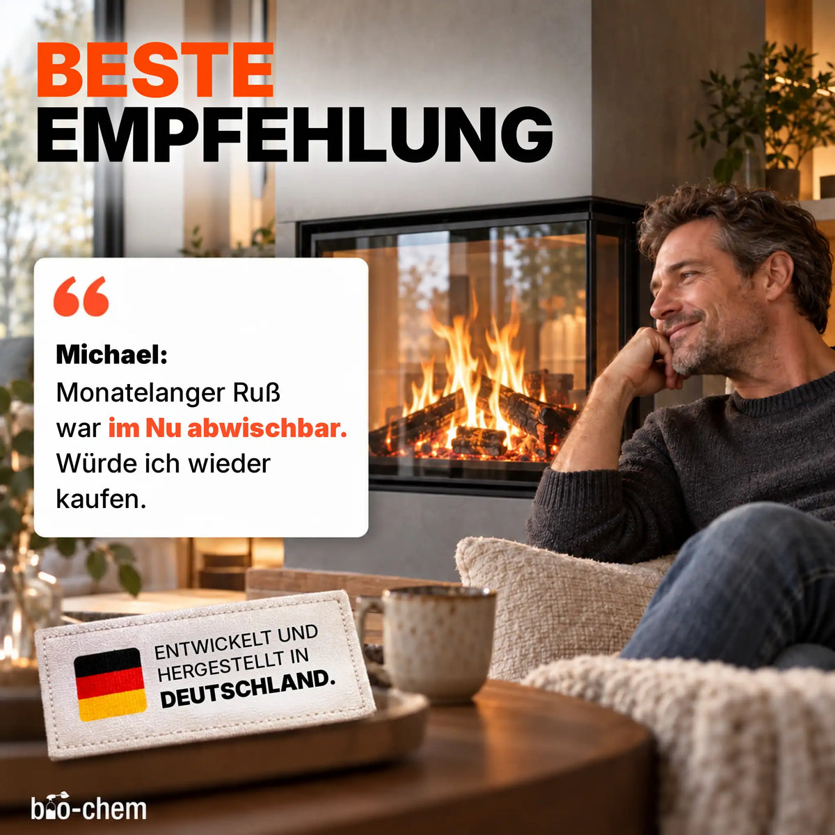 Kaminscheibenreiniger  Bewertung sehr gut