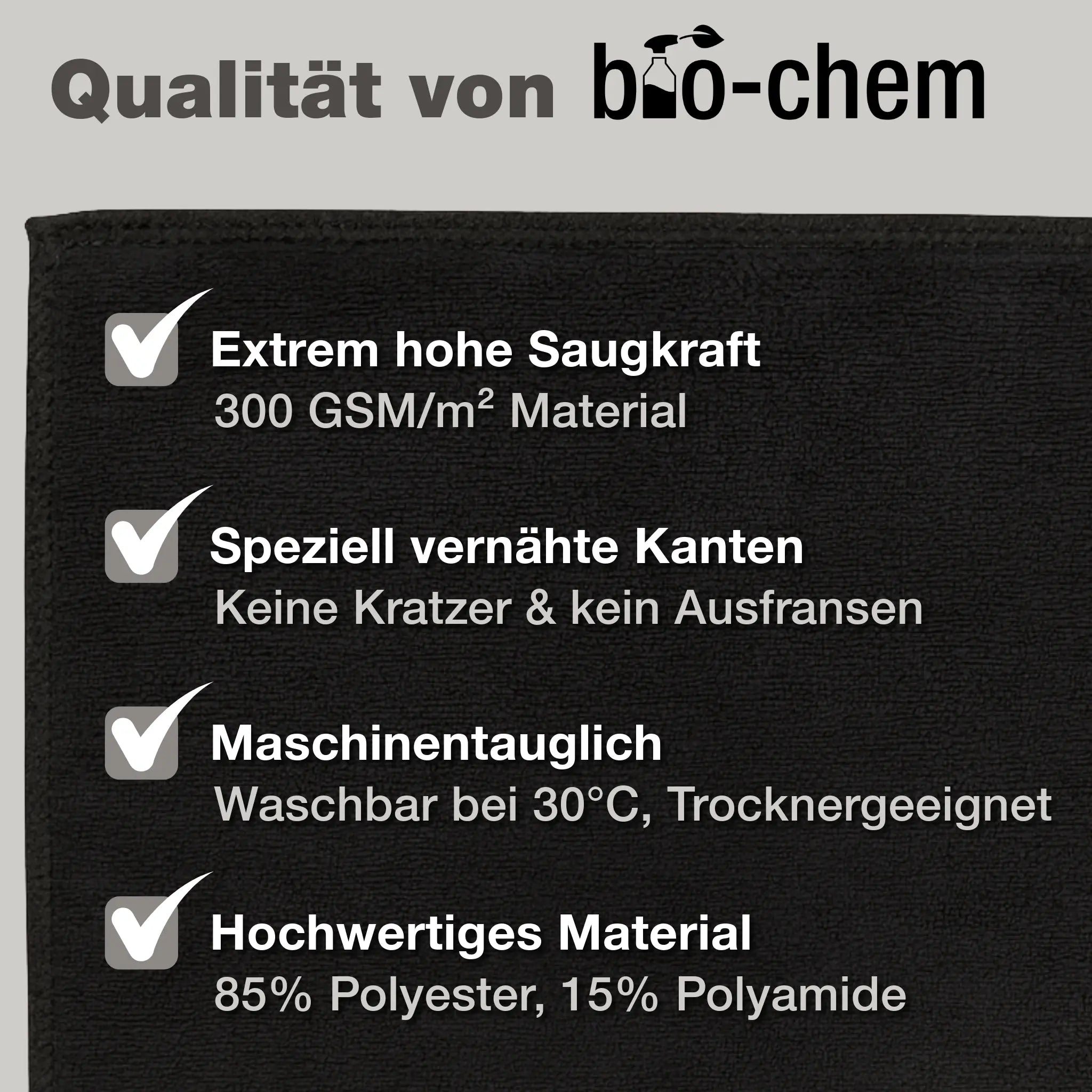 Mikrofasertuch Schwarz Produktvorteile