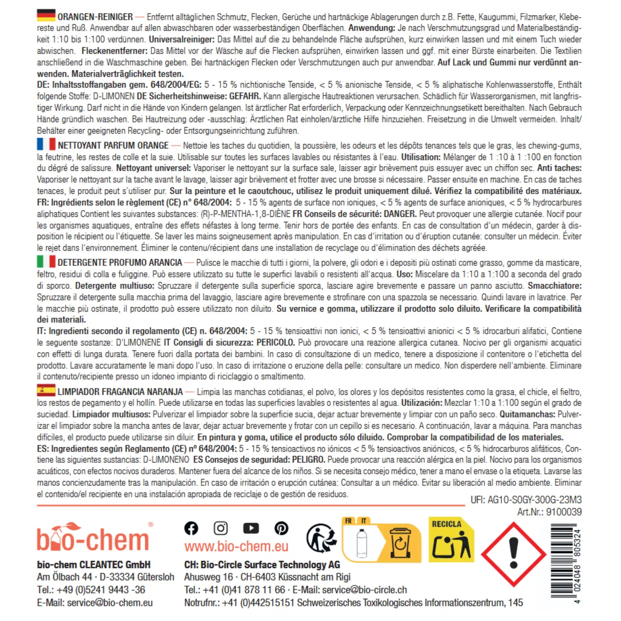 bio-chem Orangenreiniger