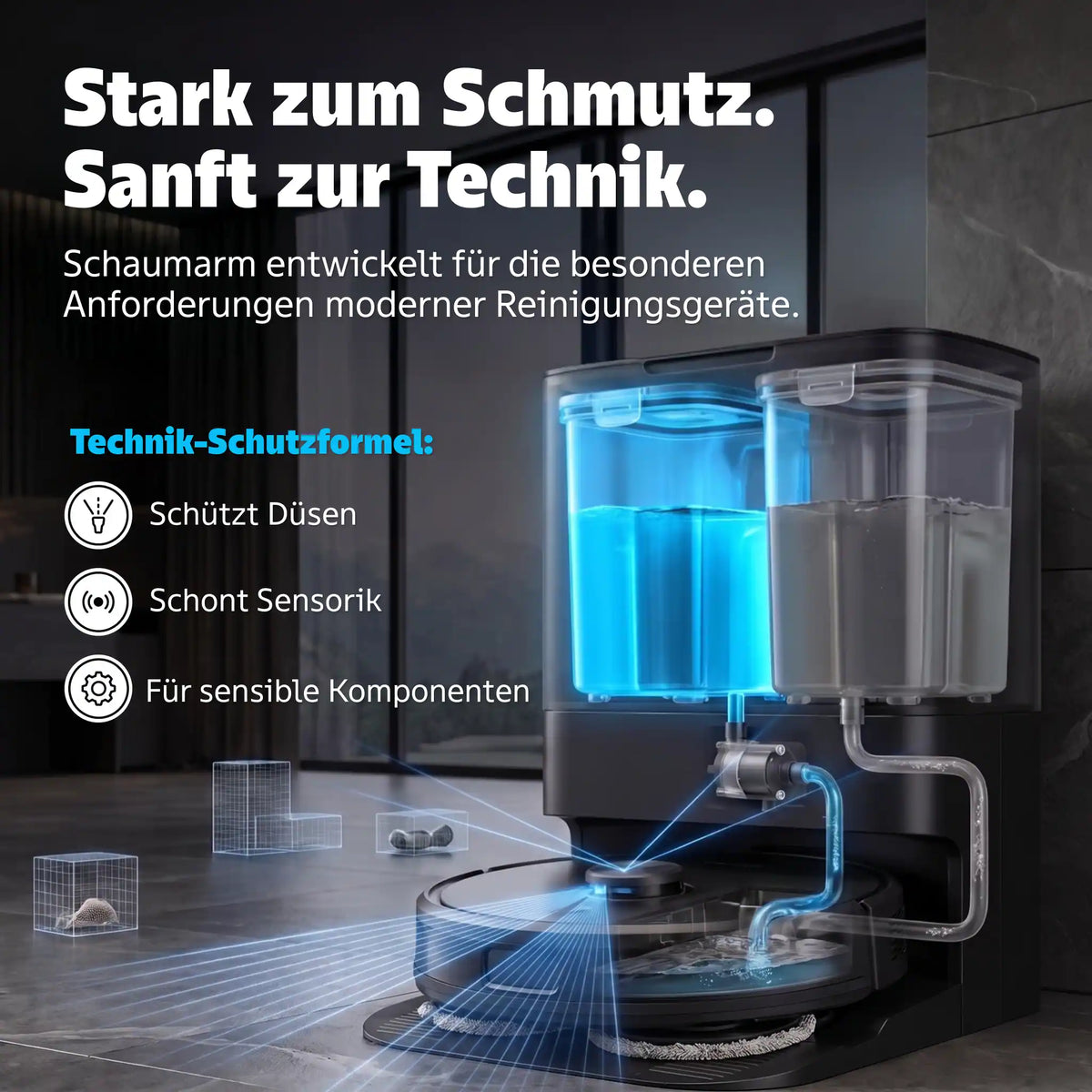 Wischroboter Reinigungsmittel Sensorik Technikschutz