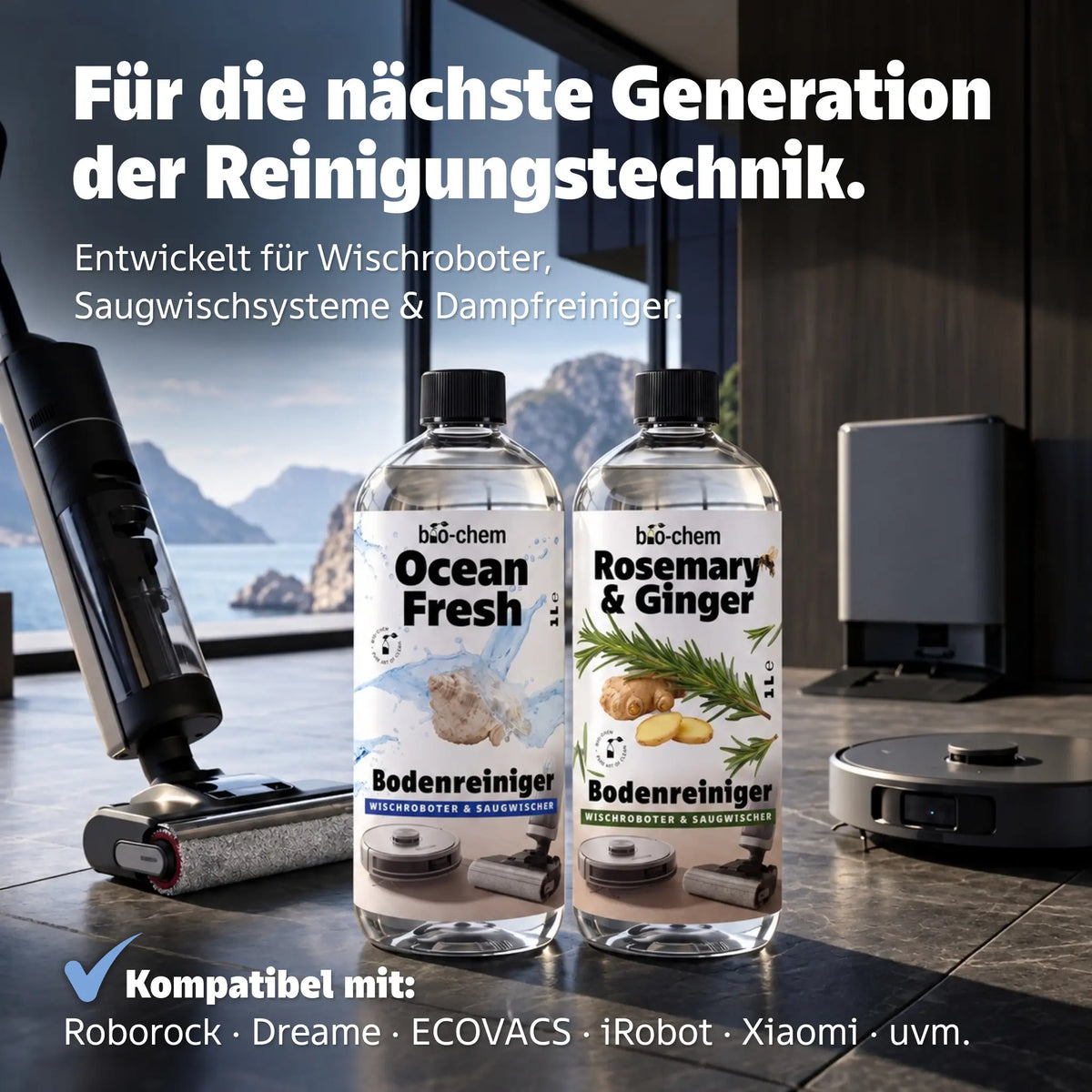 Bodenreiniger Zusatz DUO für Wischroboter & Saugwischer (2 x 1 L)