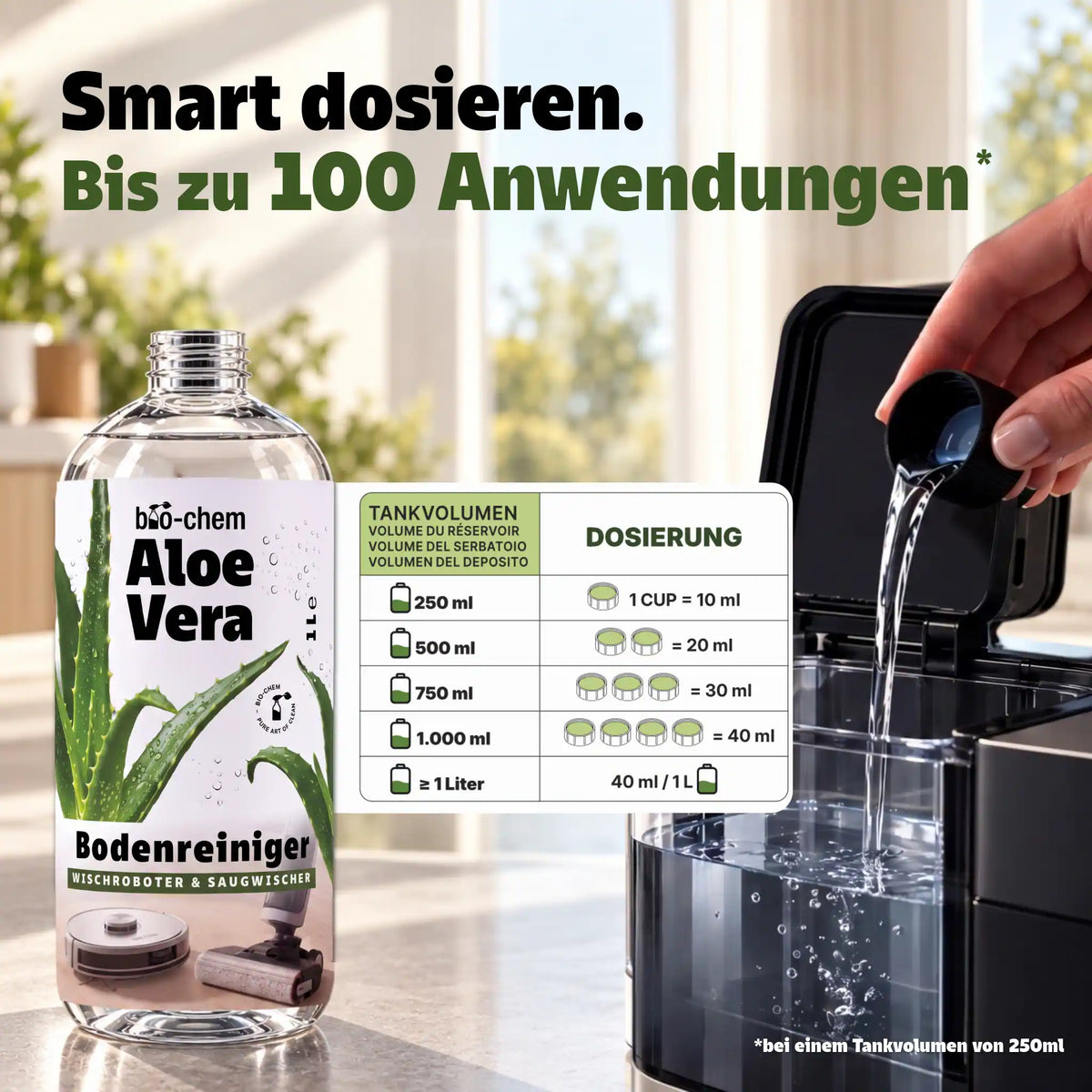 Dosierung Wischroboter Reinigungsmittel