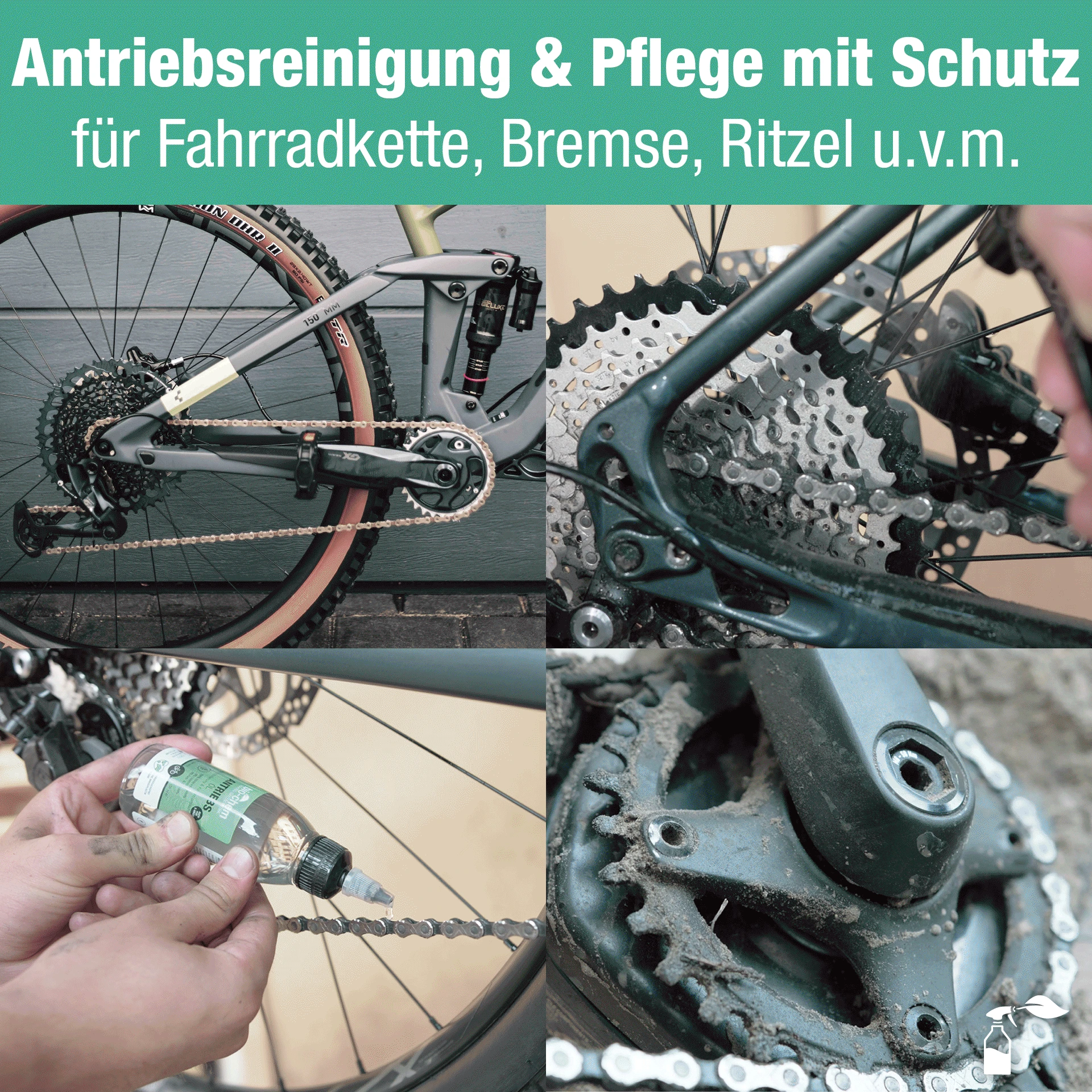 Für Fahrradkette, Rahmen, Bremse, Ritzel